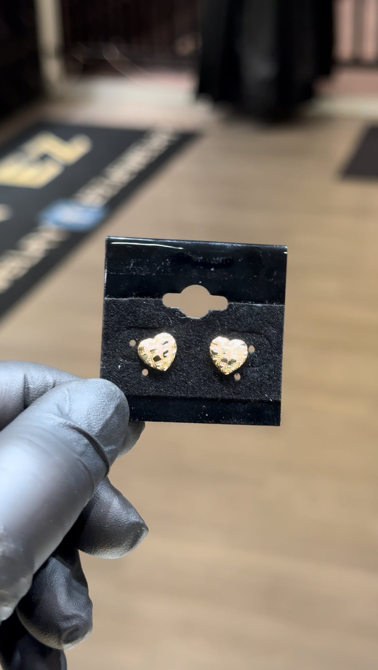 10k Small Bubble Heart Nugget Earrings
