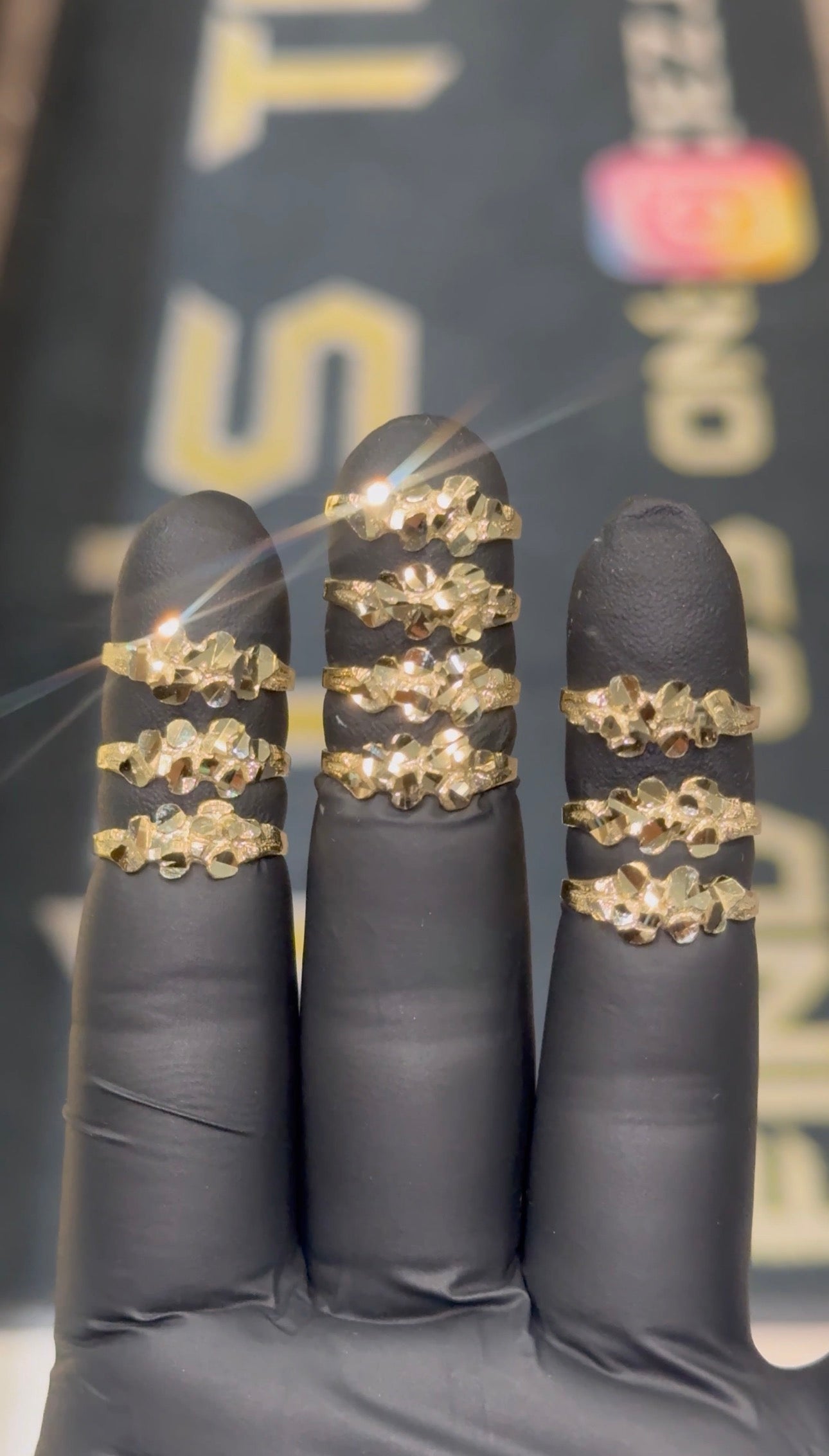 10k Small Flake Nugget Ring