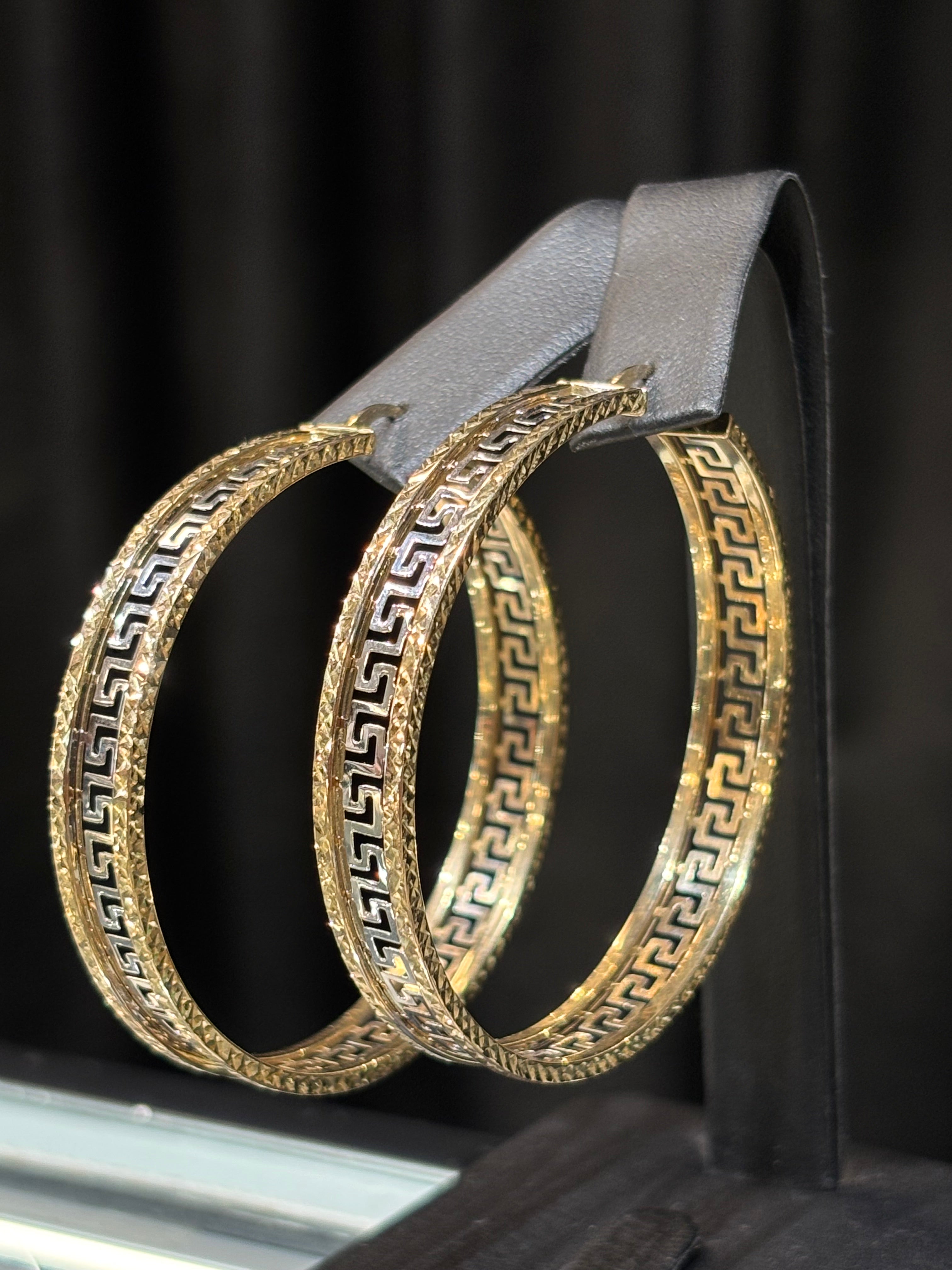 10k 2-Toned Versace Hoops