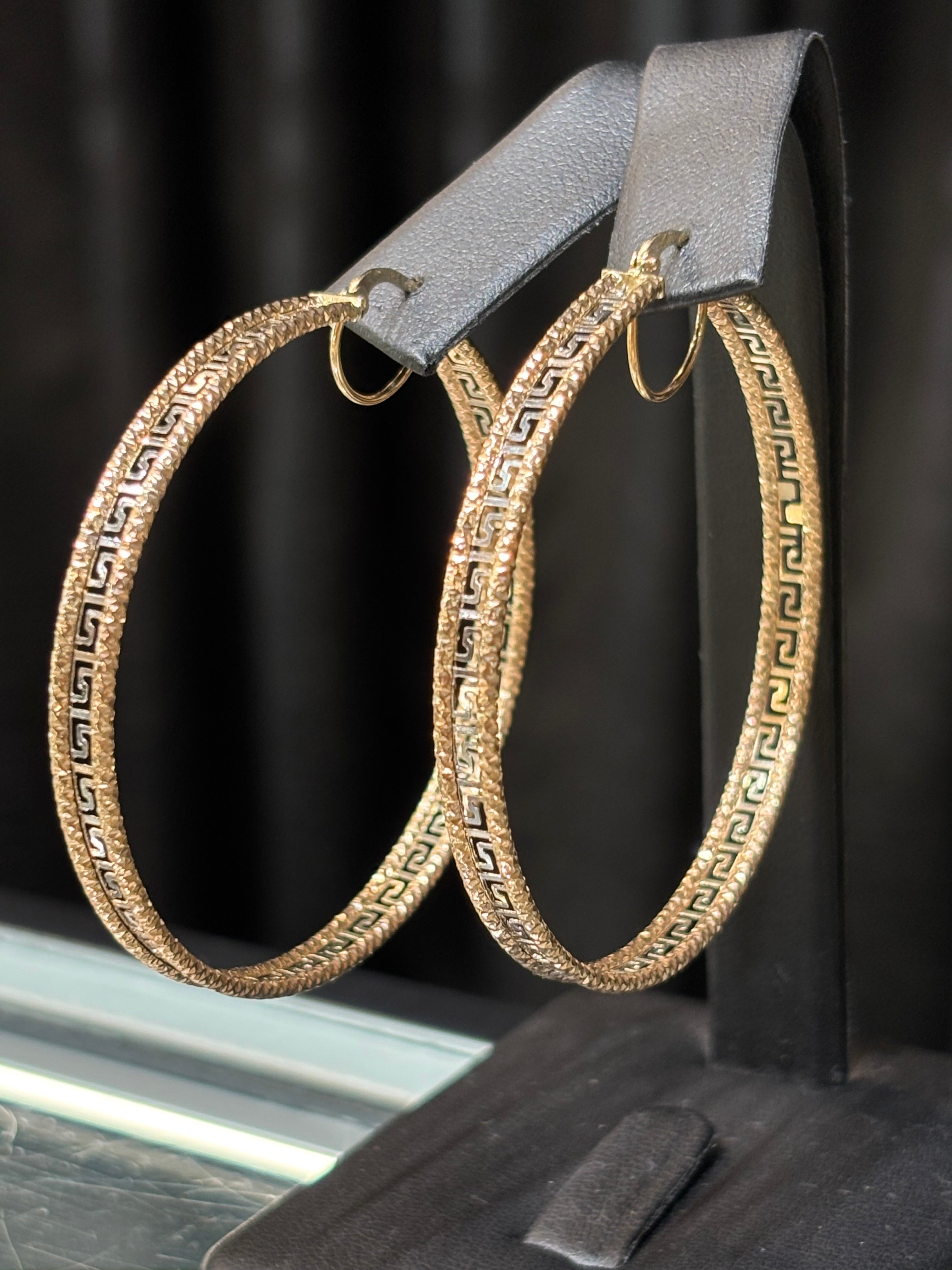 10k 2-Toned Versace Hoops