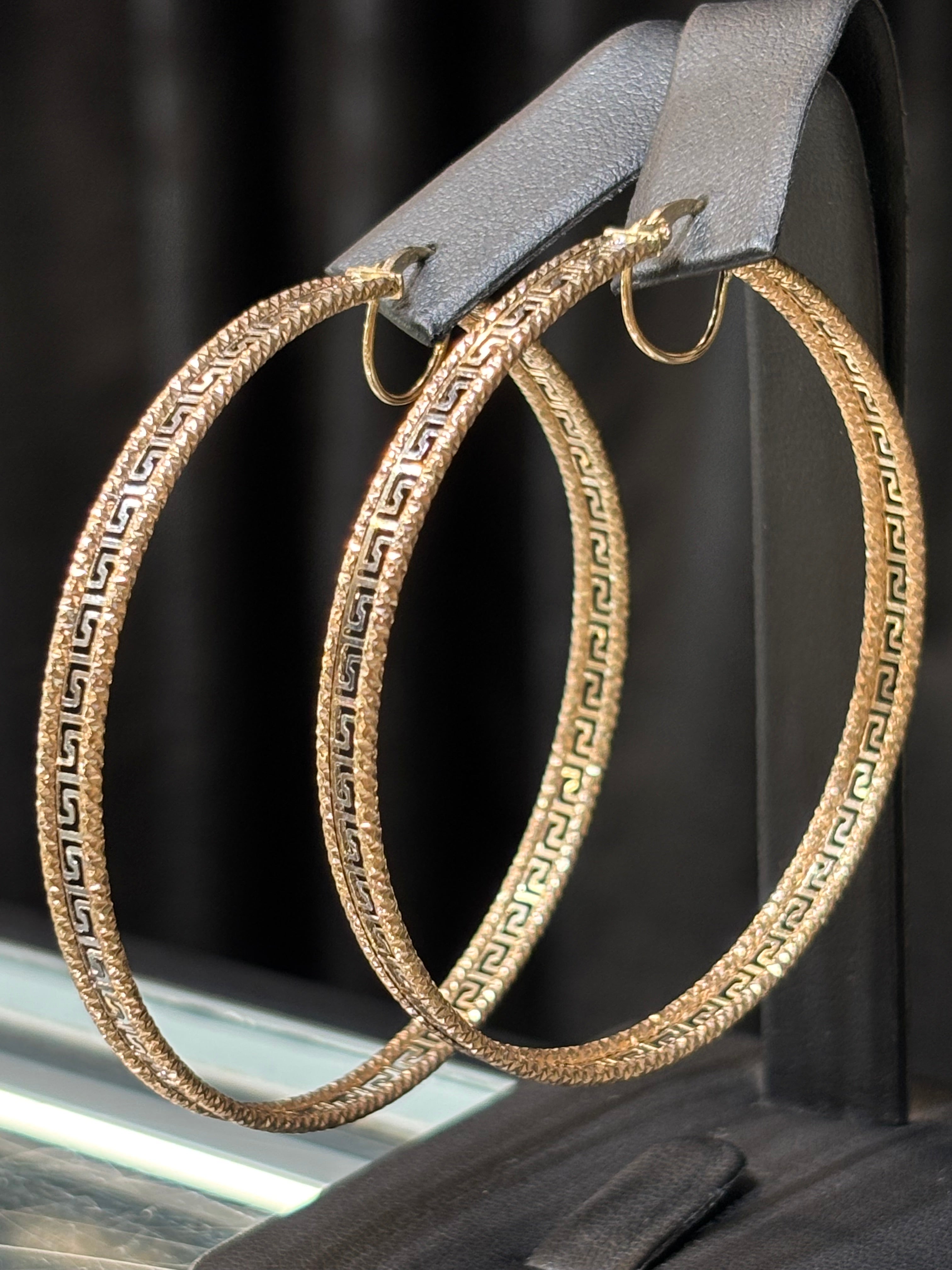 10k 2-Toned Versace Hoops