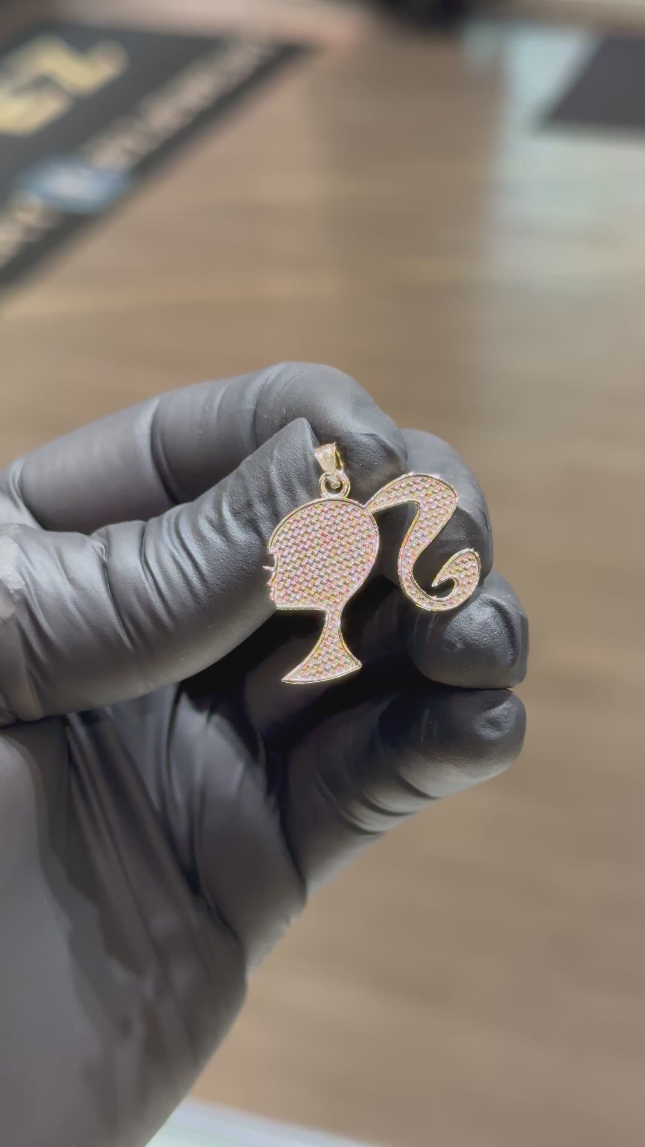 10k Barbie Pendant