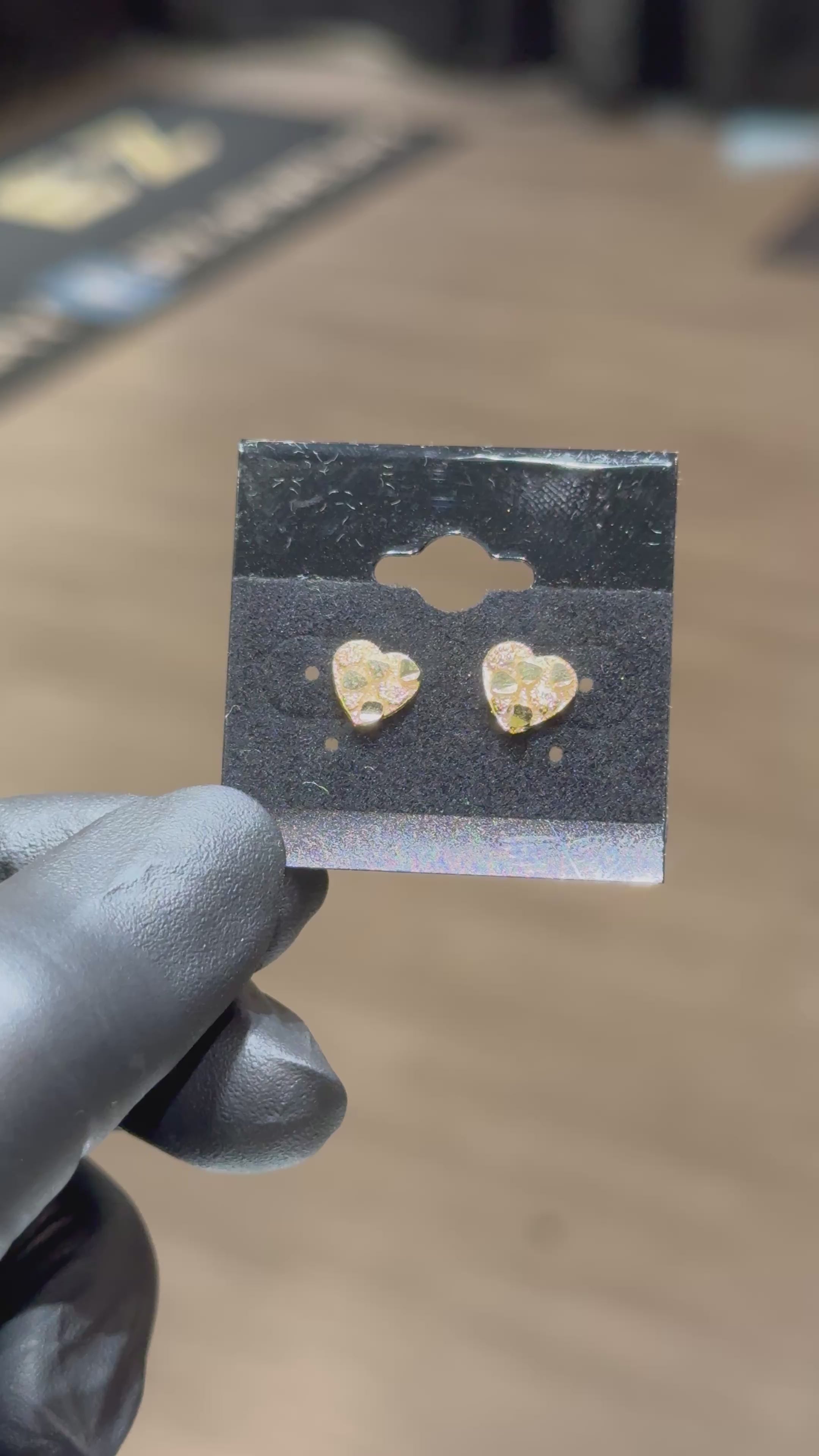 10k Mini Heart Nugget Earrings