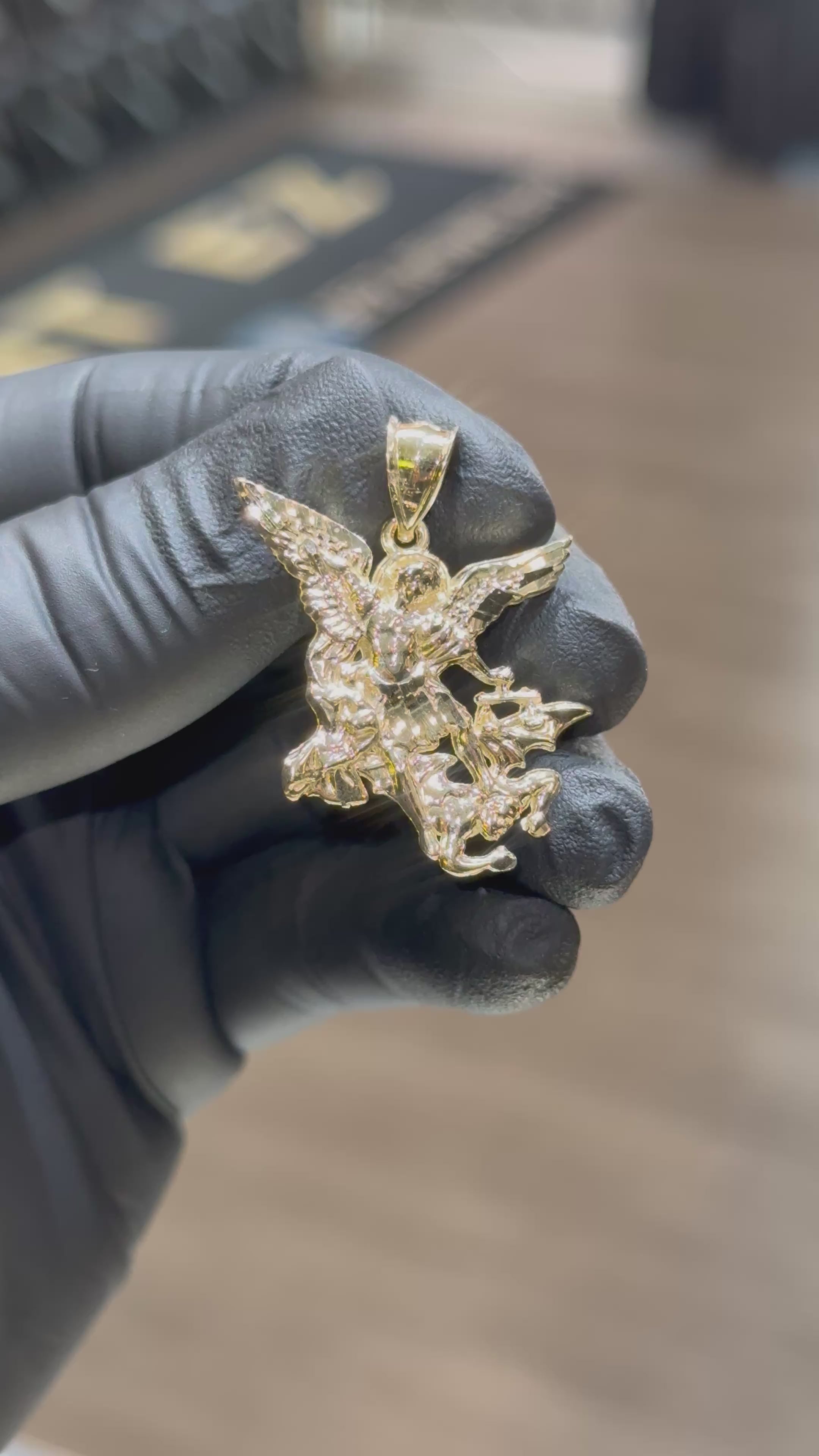 10k Saint Michael Archangel Pendant