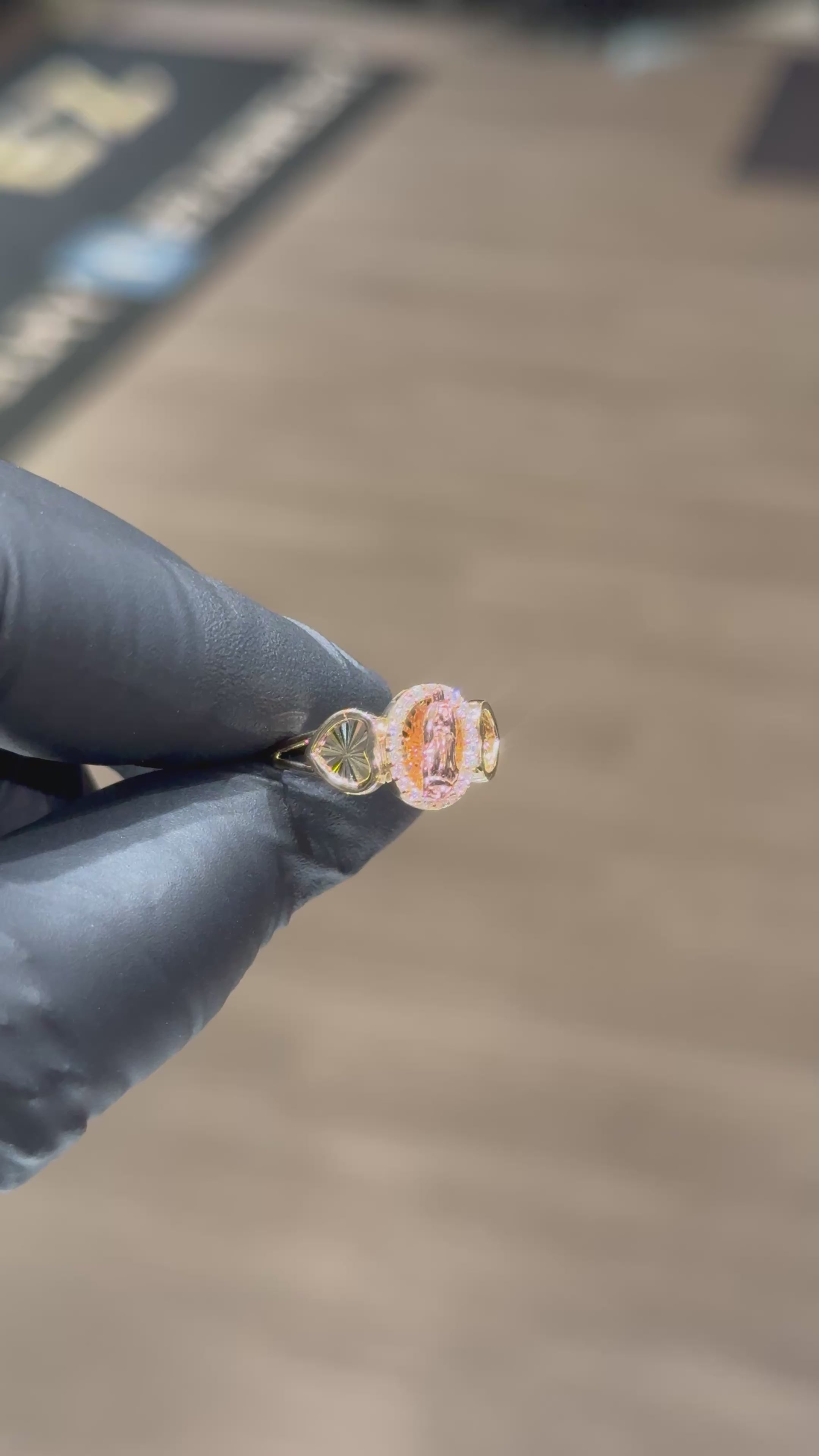 Load video: 10k Small Heart Virgin Mary Ring