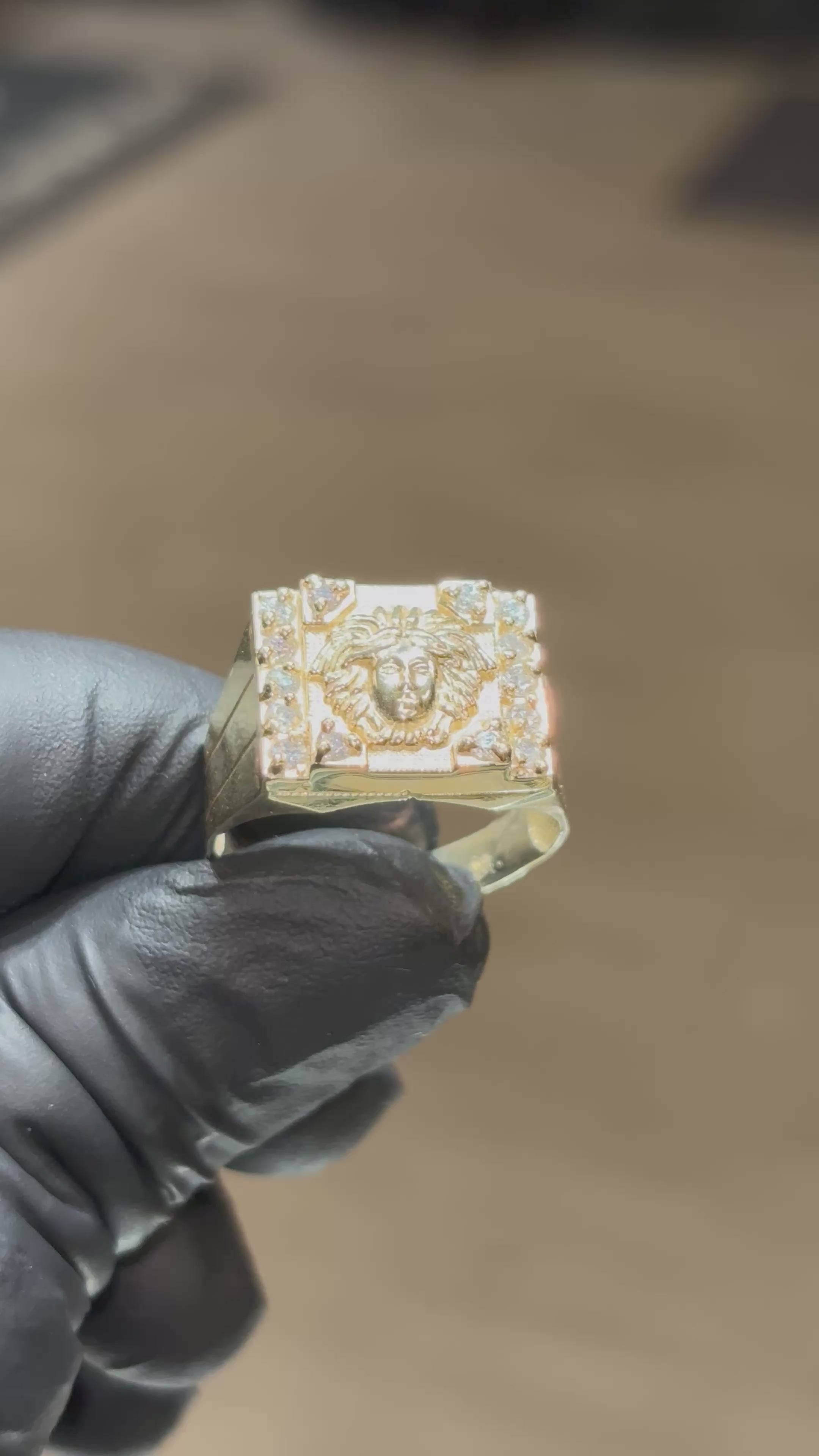 10k Crystal Medusa Ring