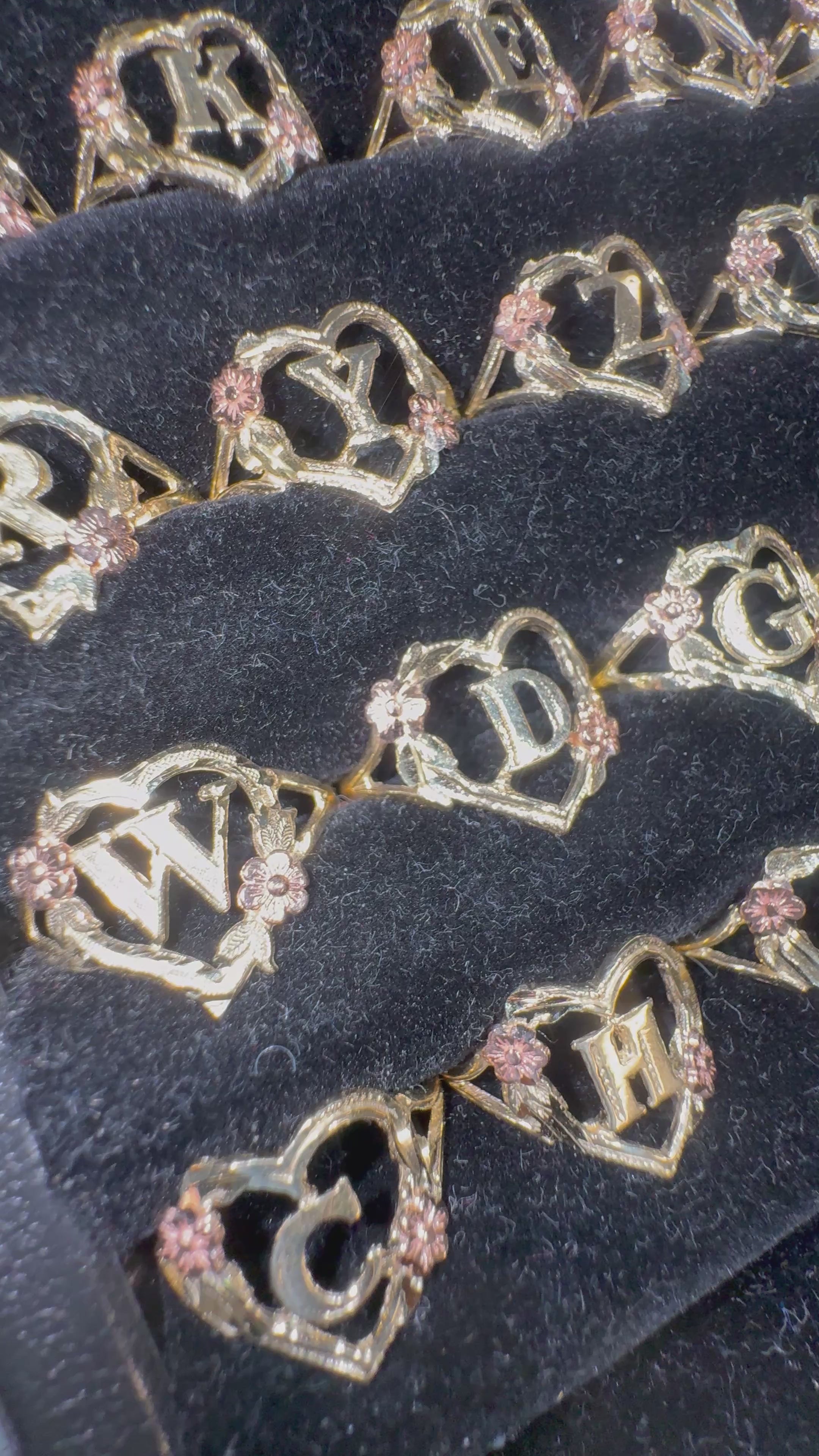 10k Rose Initial Ring