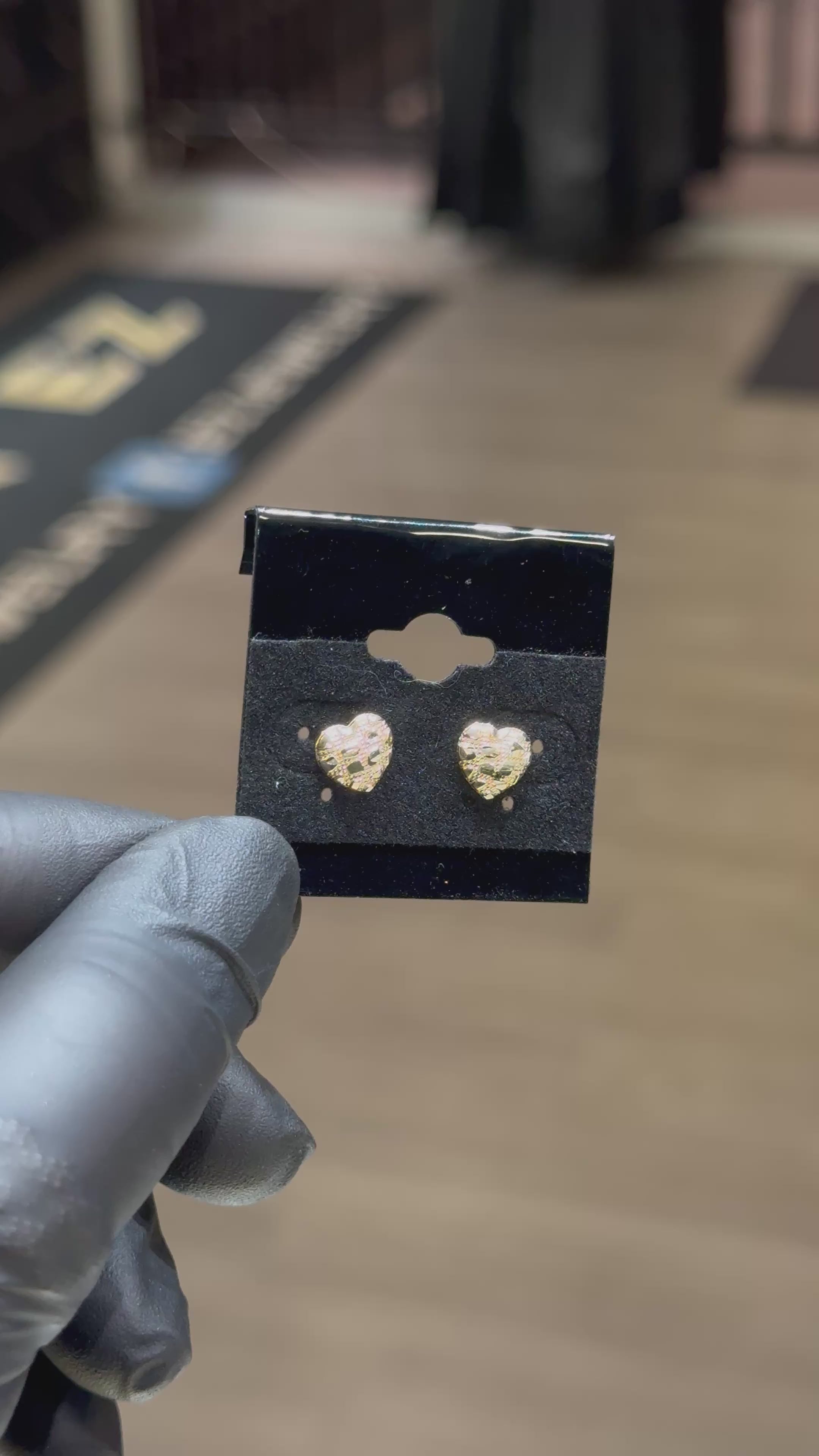 10k Mini Bubble Heart Nugget Earrings