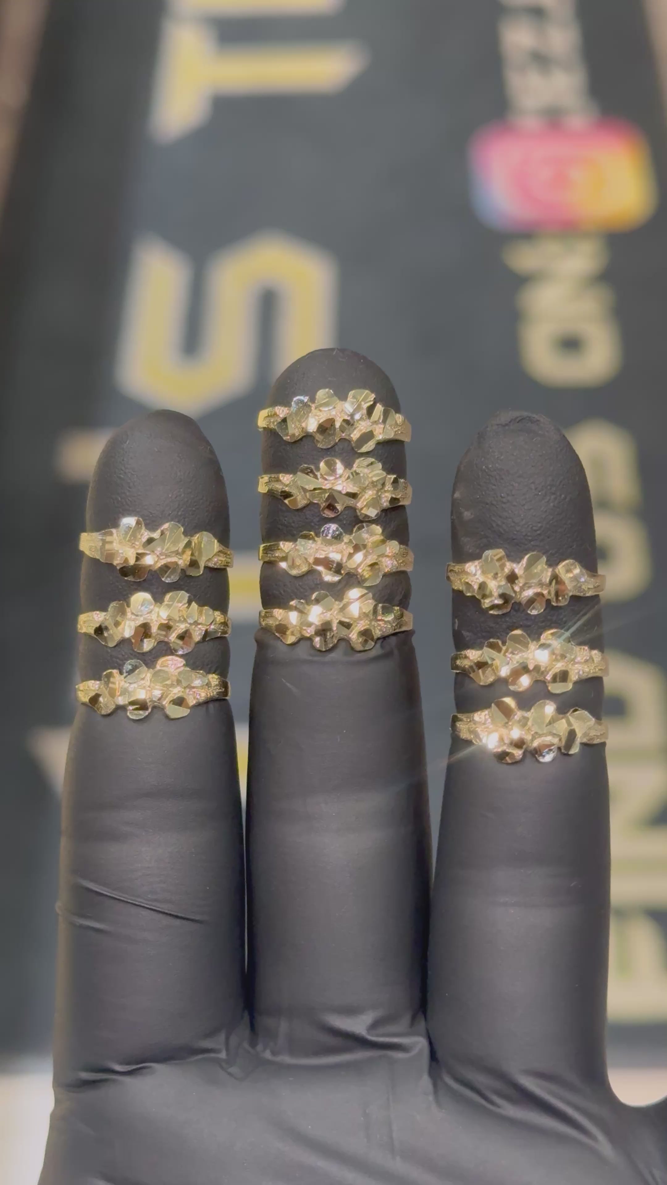 10k Small Flake Nugget Ring