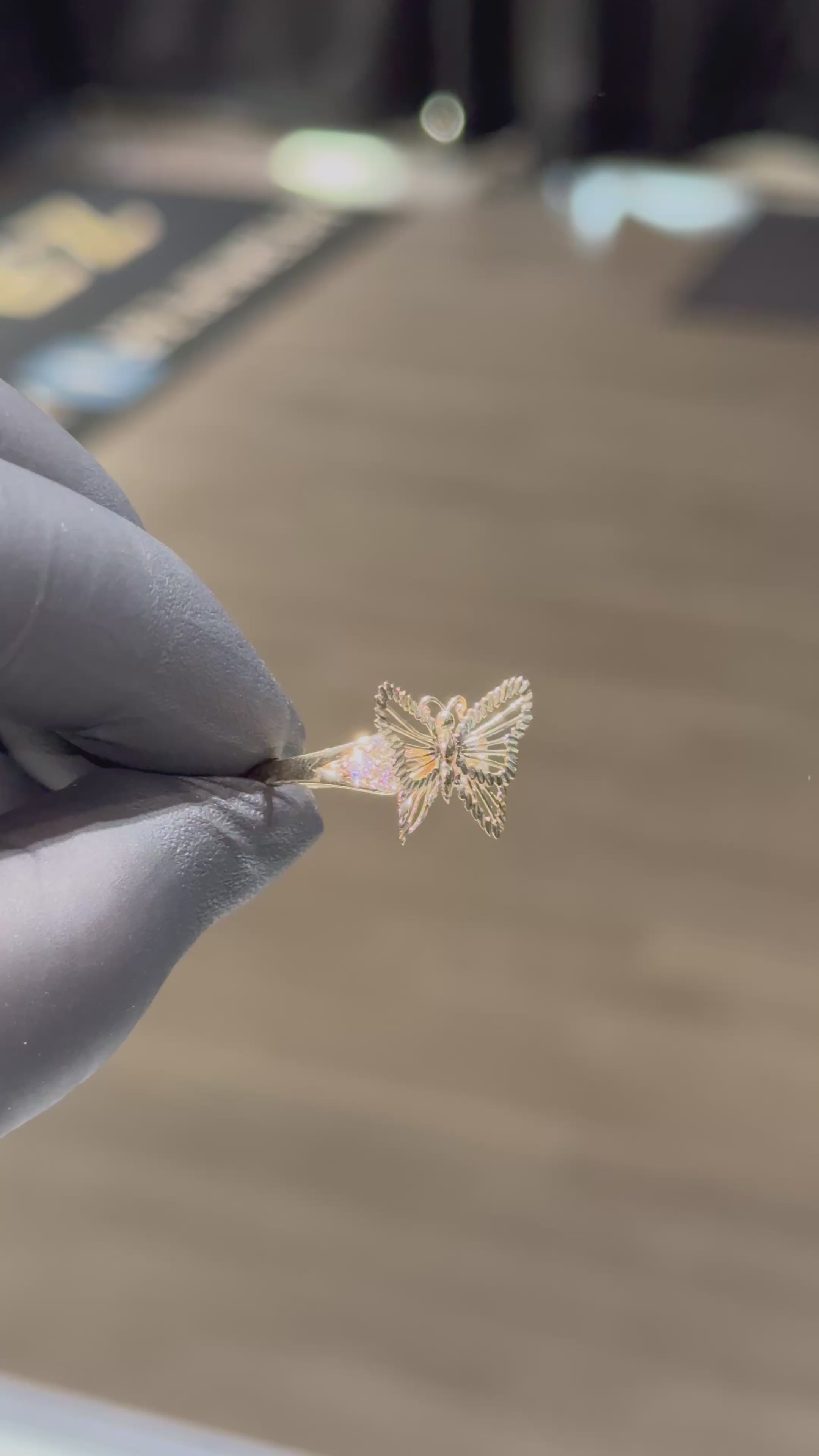 Load video: 10k Crystal Dainty Butterfly ring