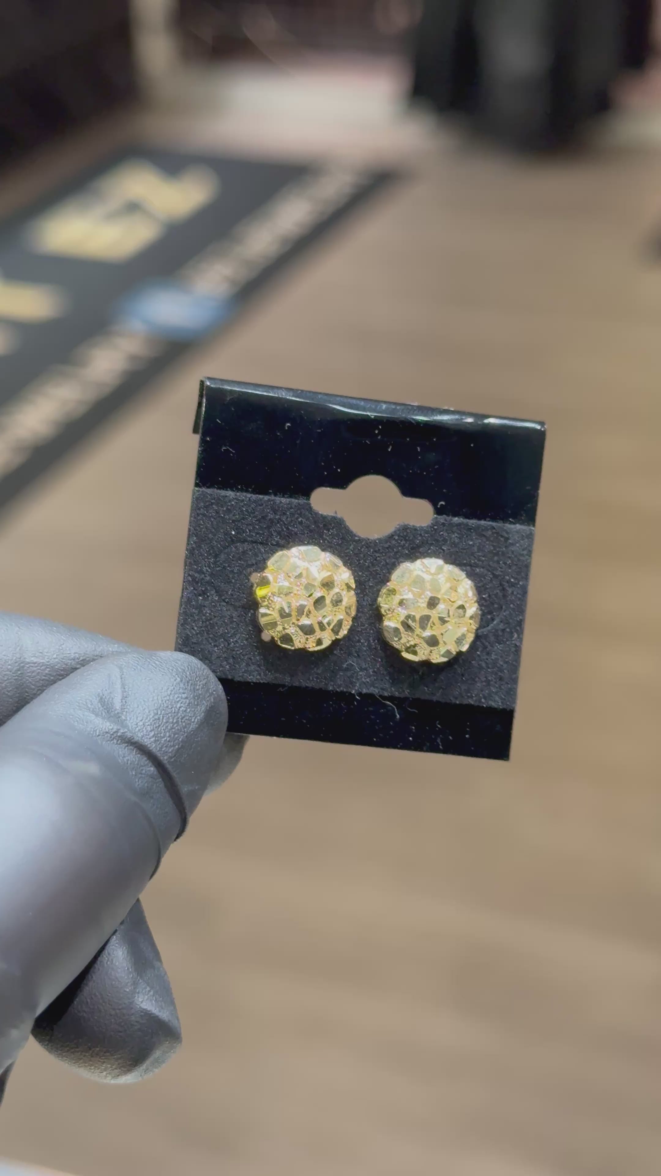 10k Medium Circle/Cookie Nugget Earrings