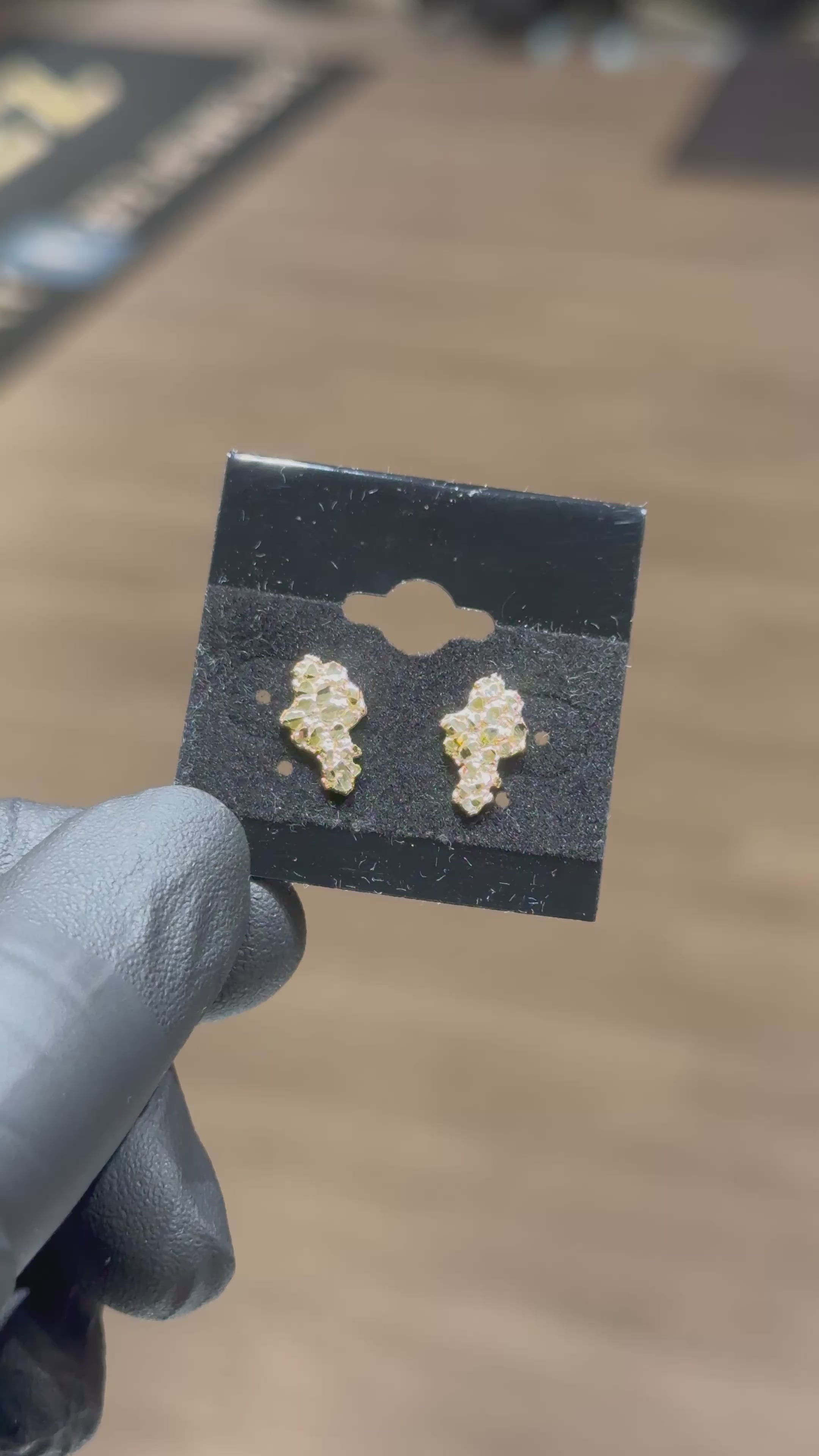 10k Mini OG Flake Classic Nugget Earrings