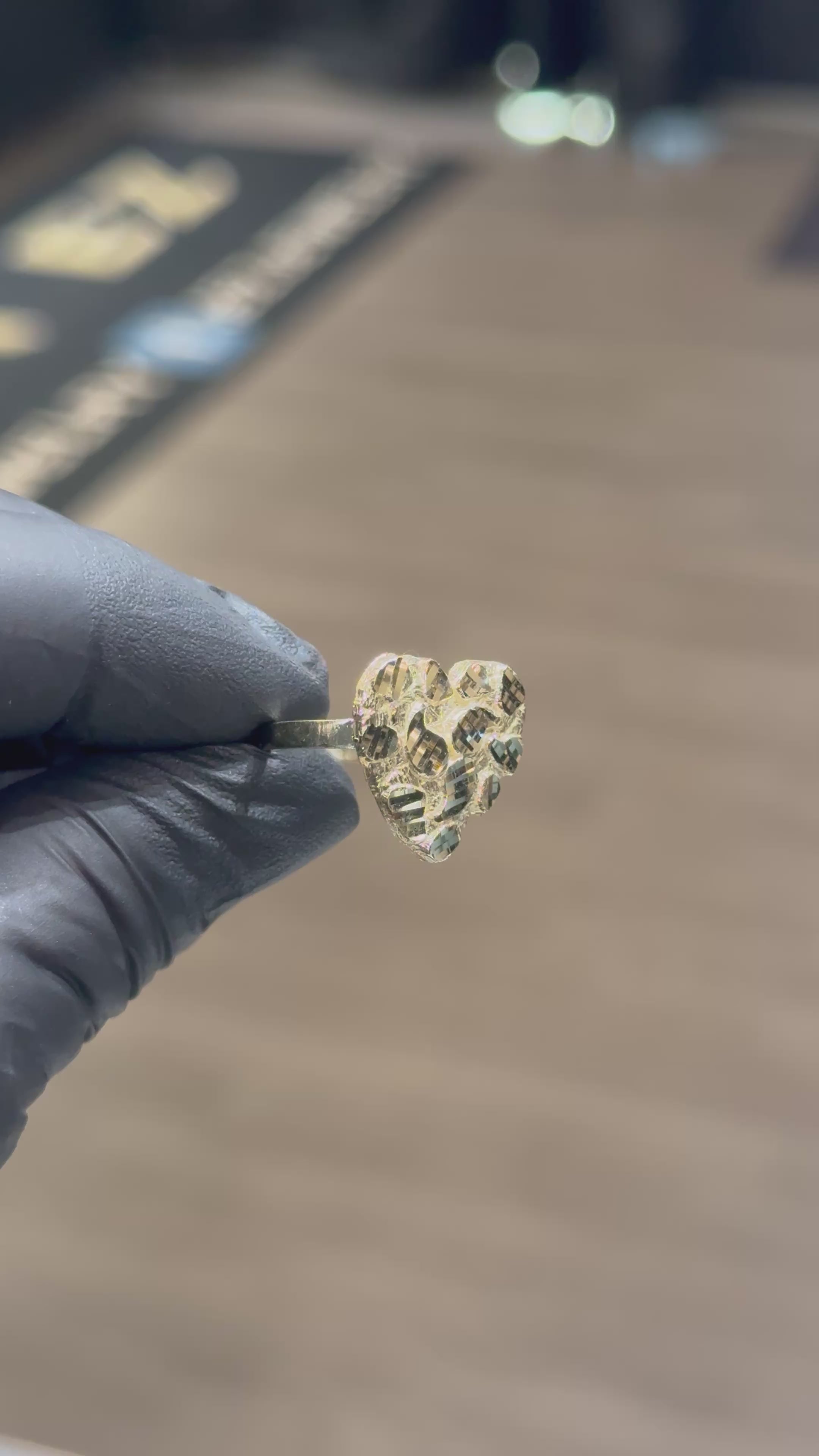 10k XL Heart Nugget Ring