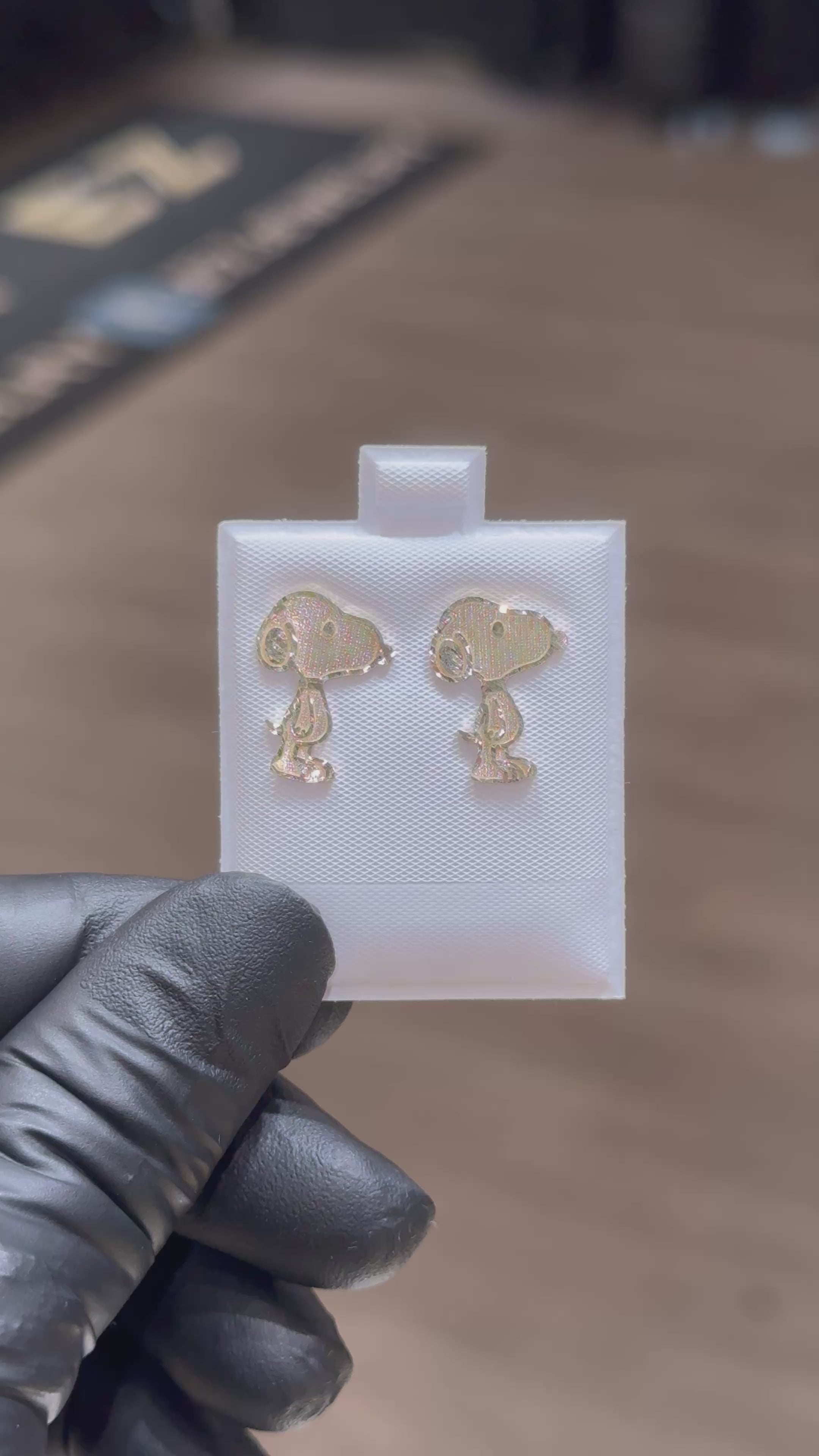 10k Snoopy Earrings