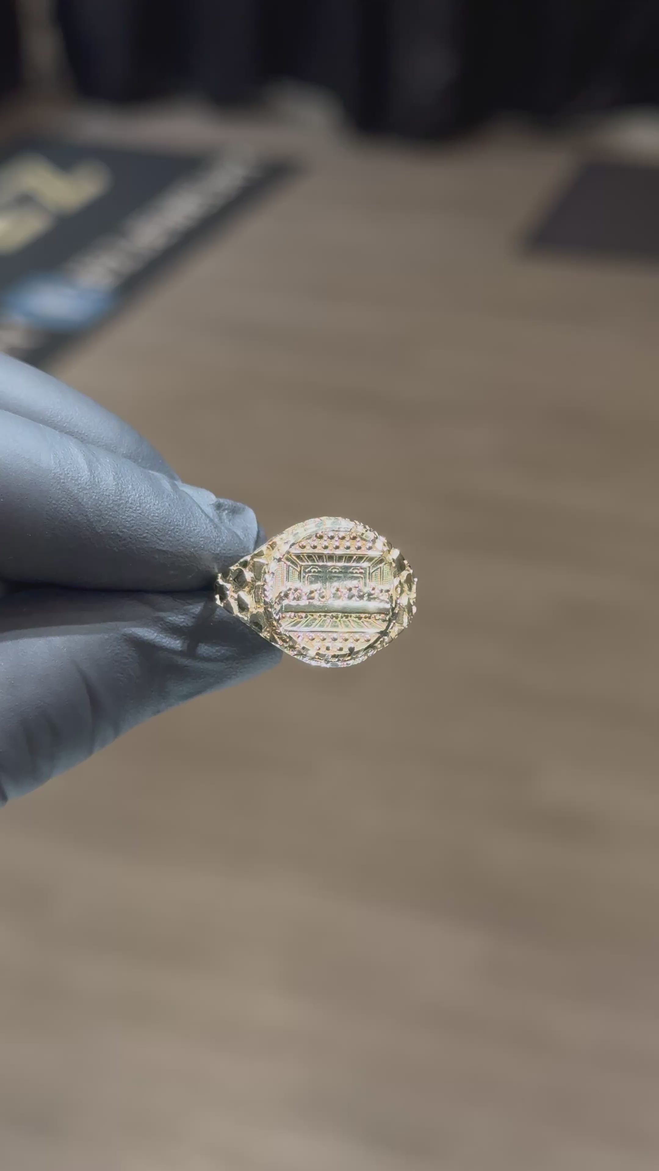 10k Circle Nugget Last Supper Ring