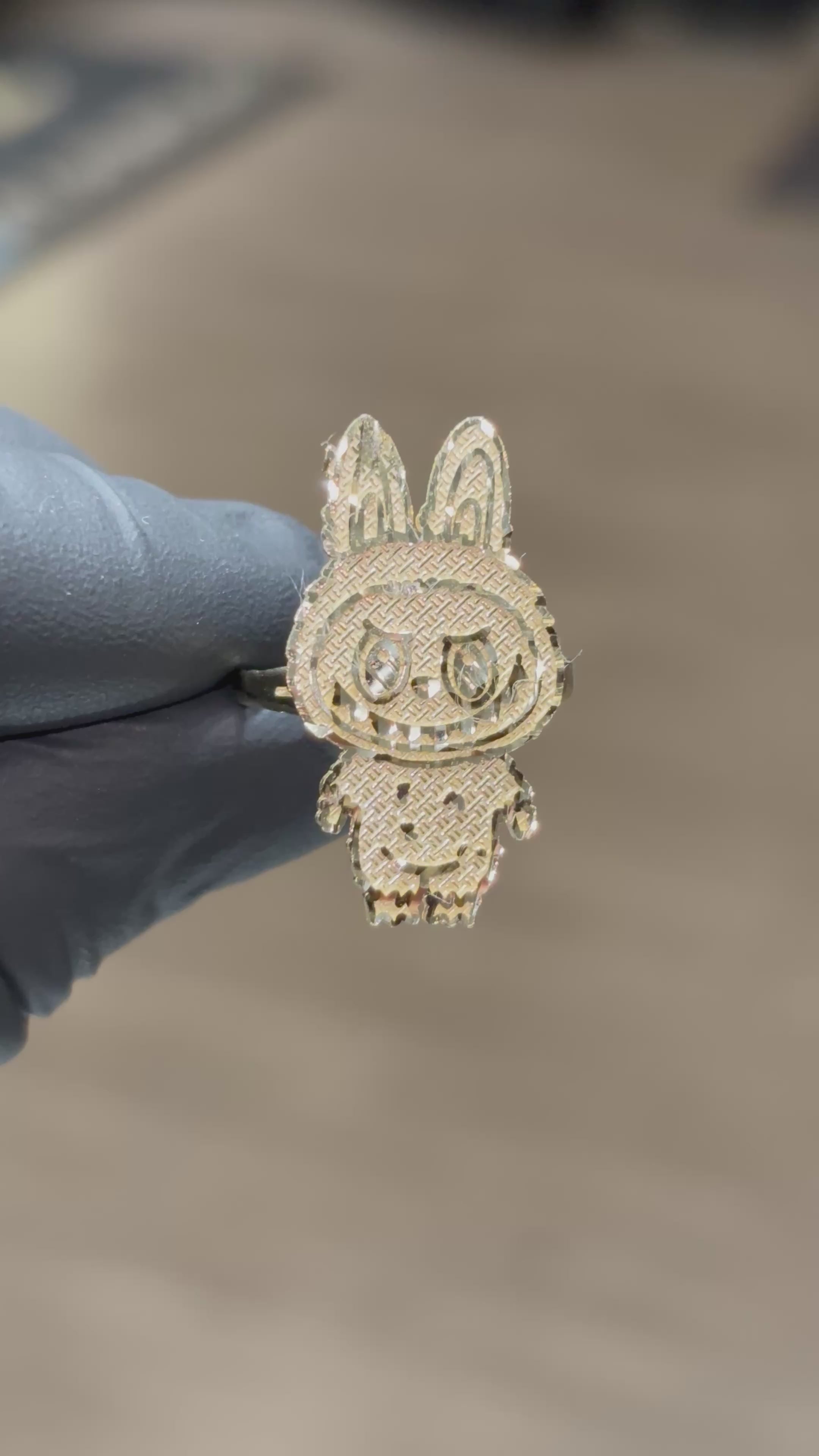 10k Full Body Labubu Ring