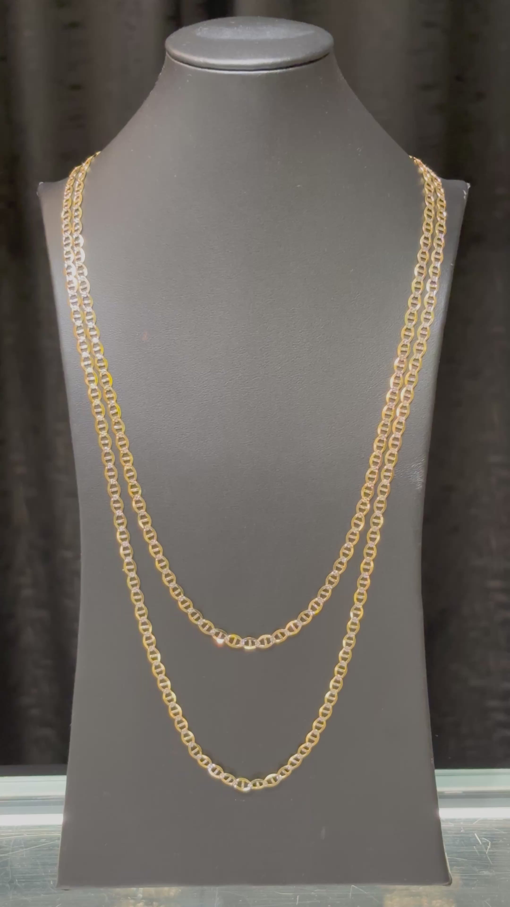 10k 4mm Pave Mariner Chain