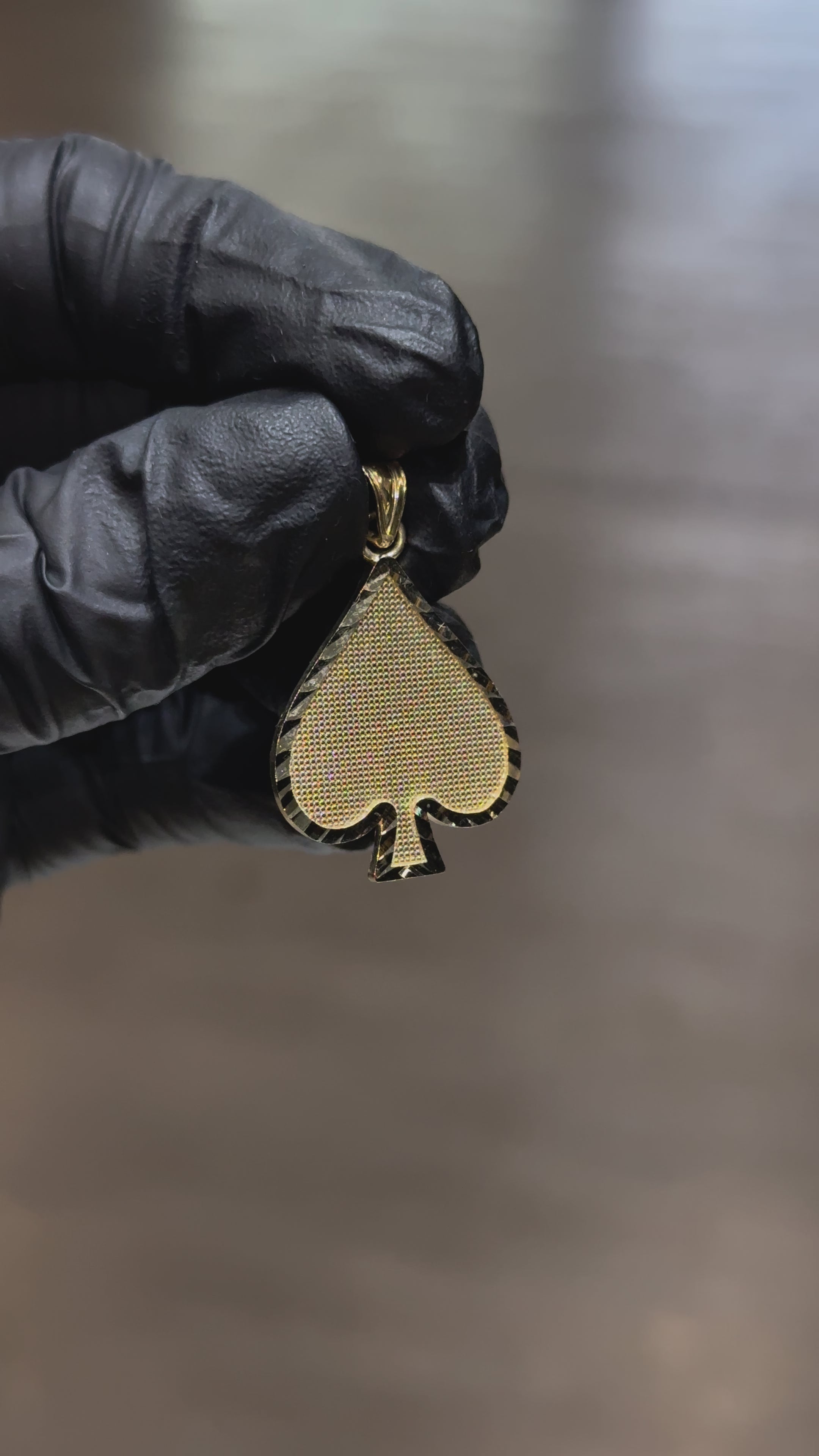 10k Ace Of Spades Pendant