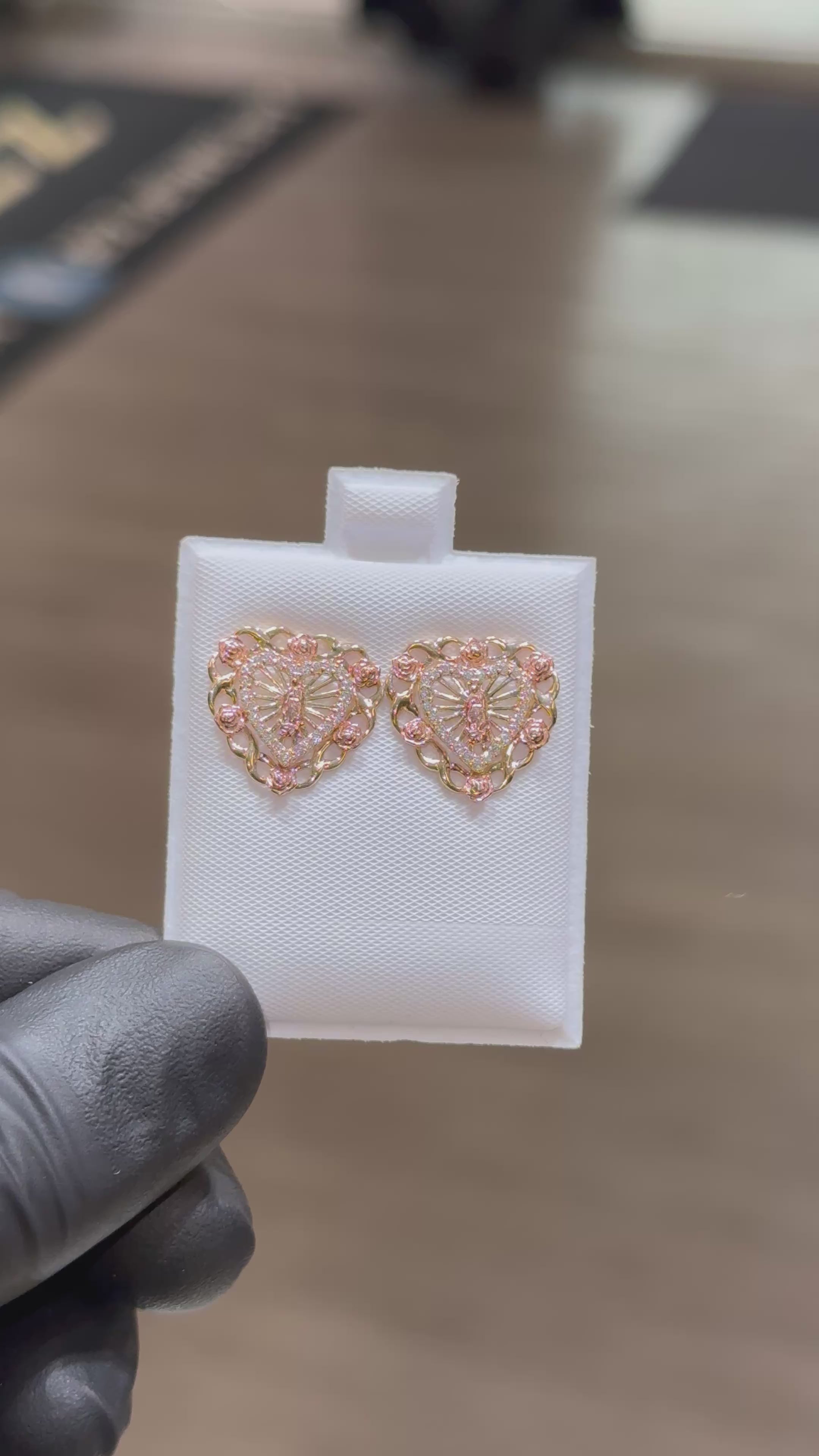 10k Virgin Mary Earrings