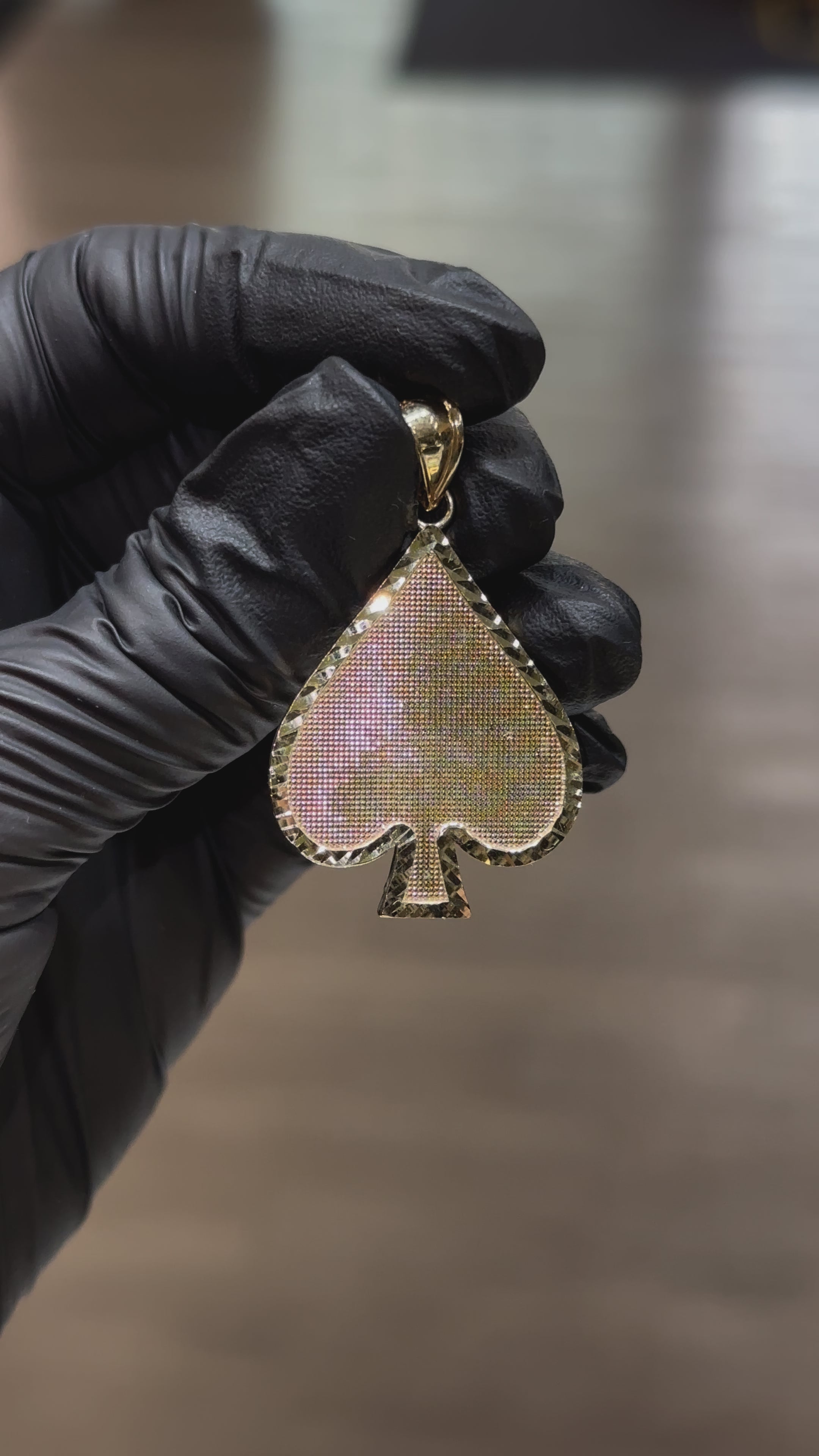 10k Ace Of Spades Pendant