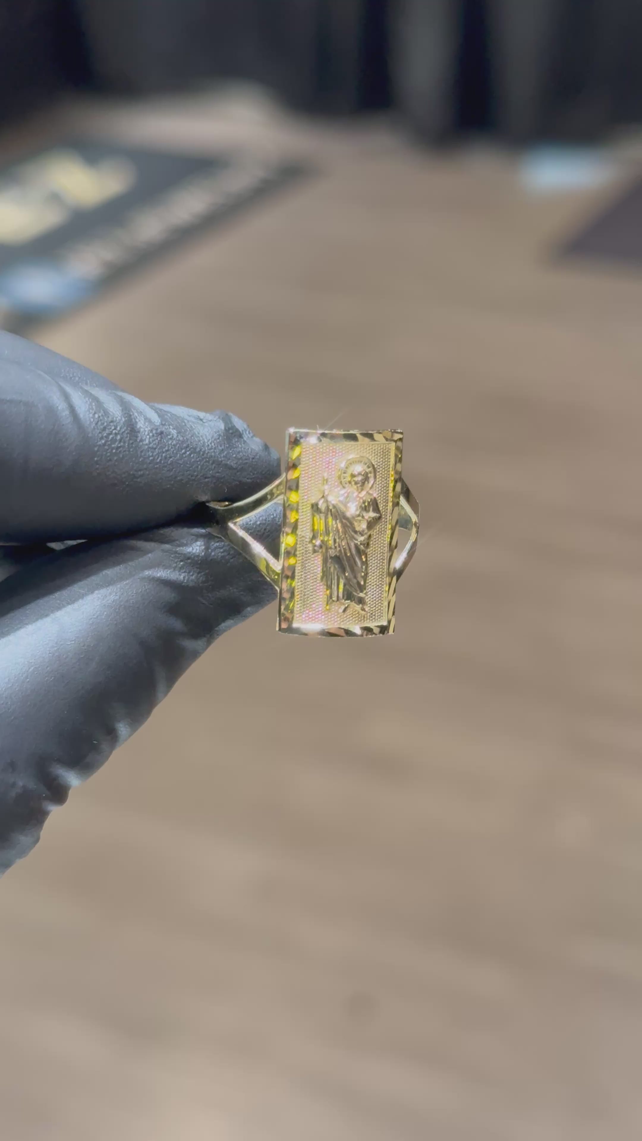 10k Shield-Style San Judas Ring