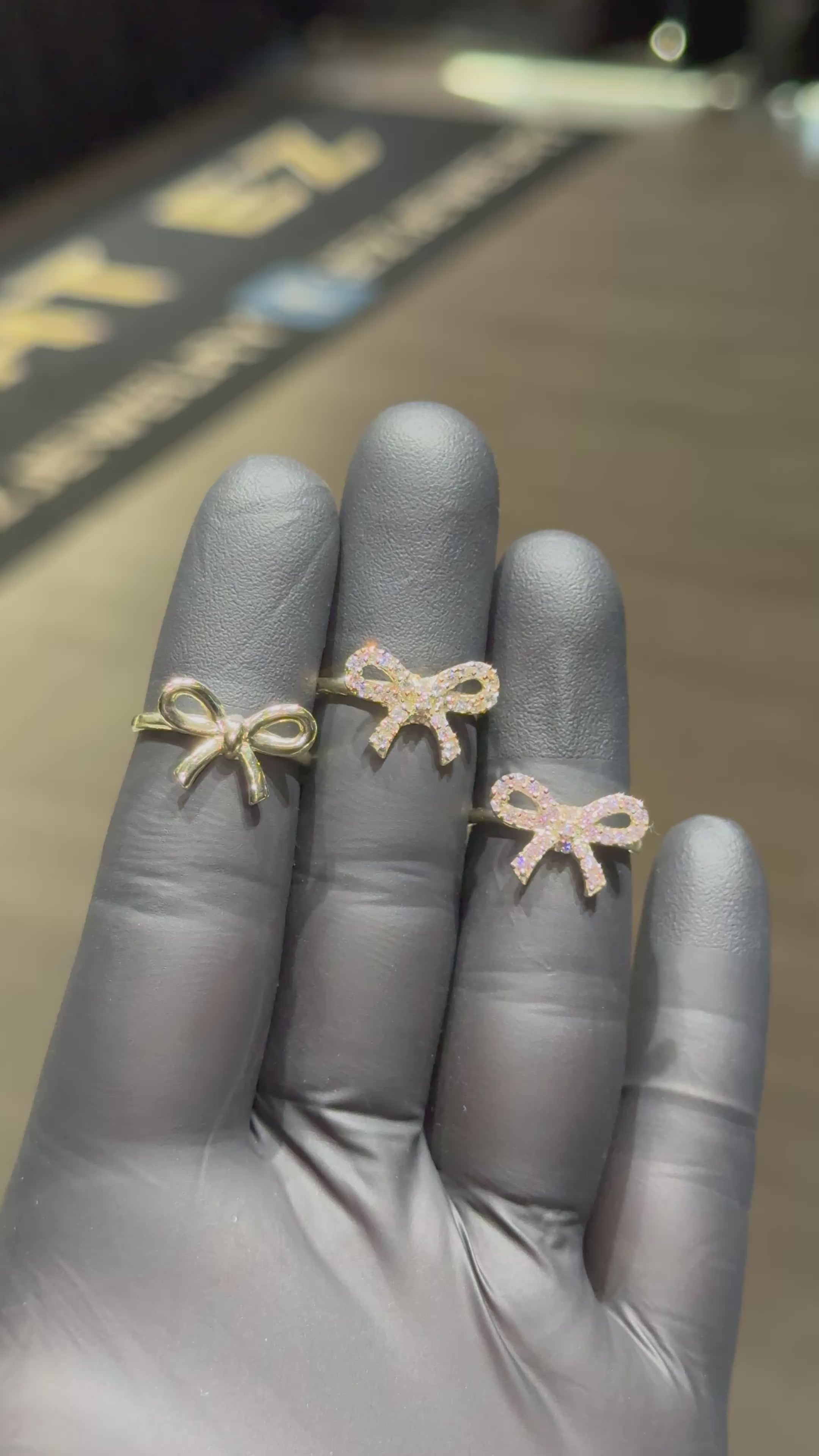 10k Crystal Bow Ring