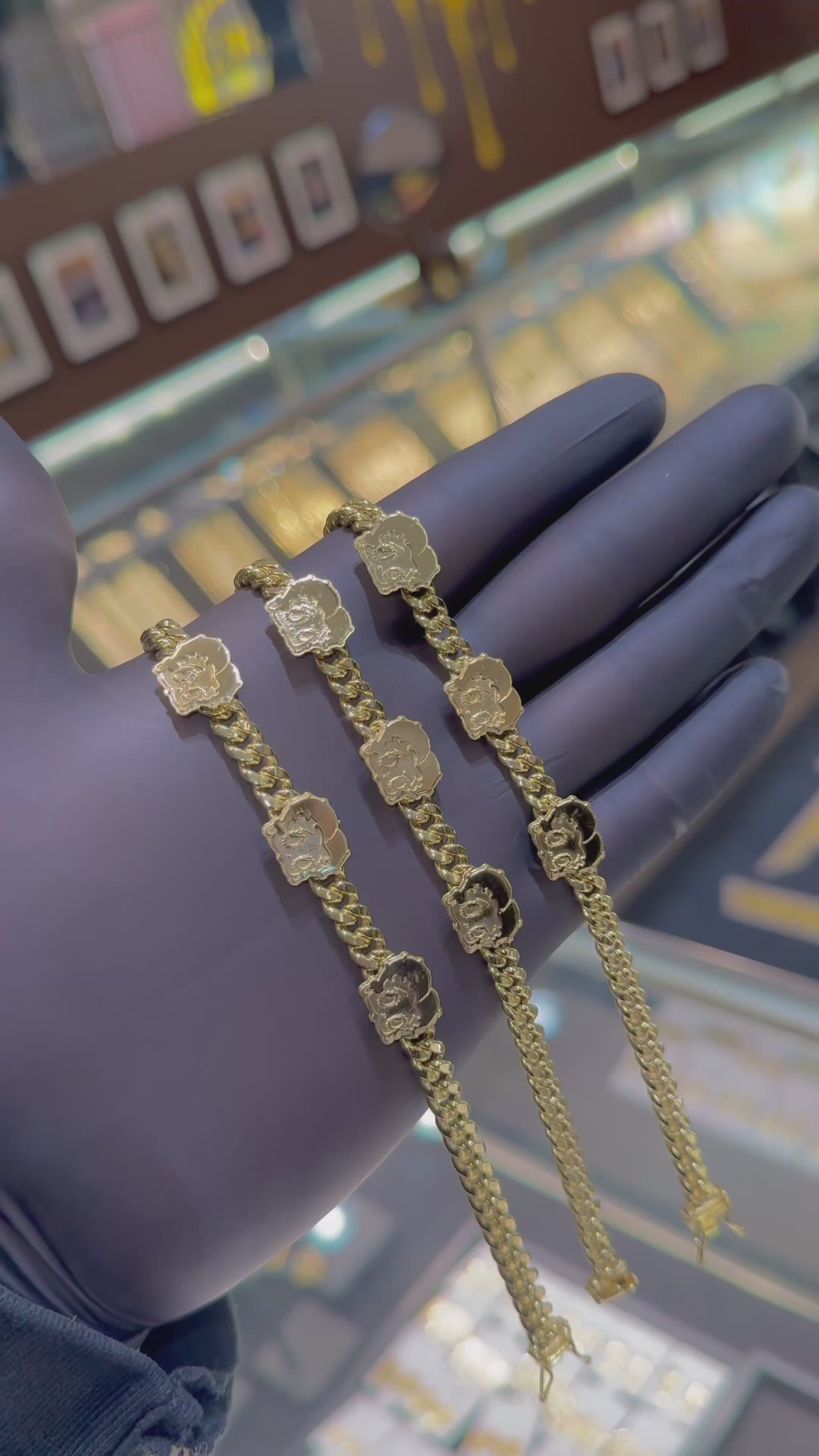 10k Betty Boop Miami Cuban Bracelet