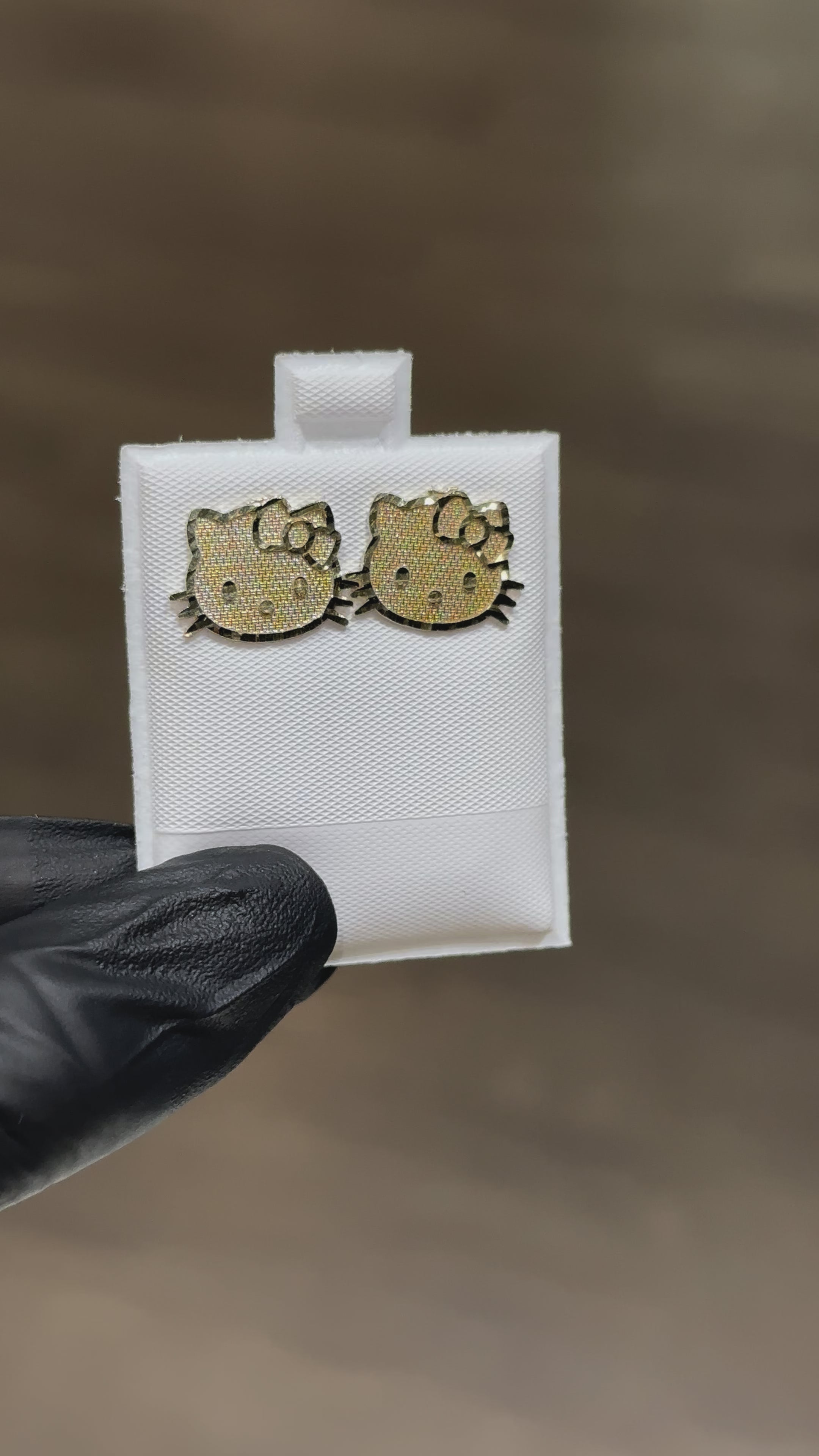 10k Medium Hello Kitty Earrings