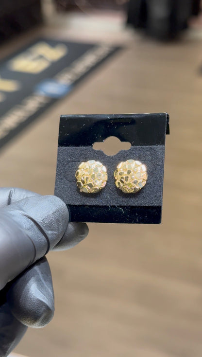 10k Medium Circle/Cookie Nugget Earrings