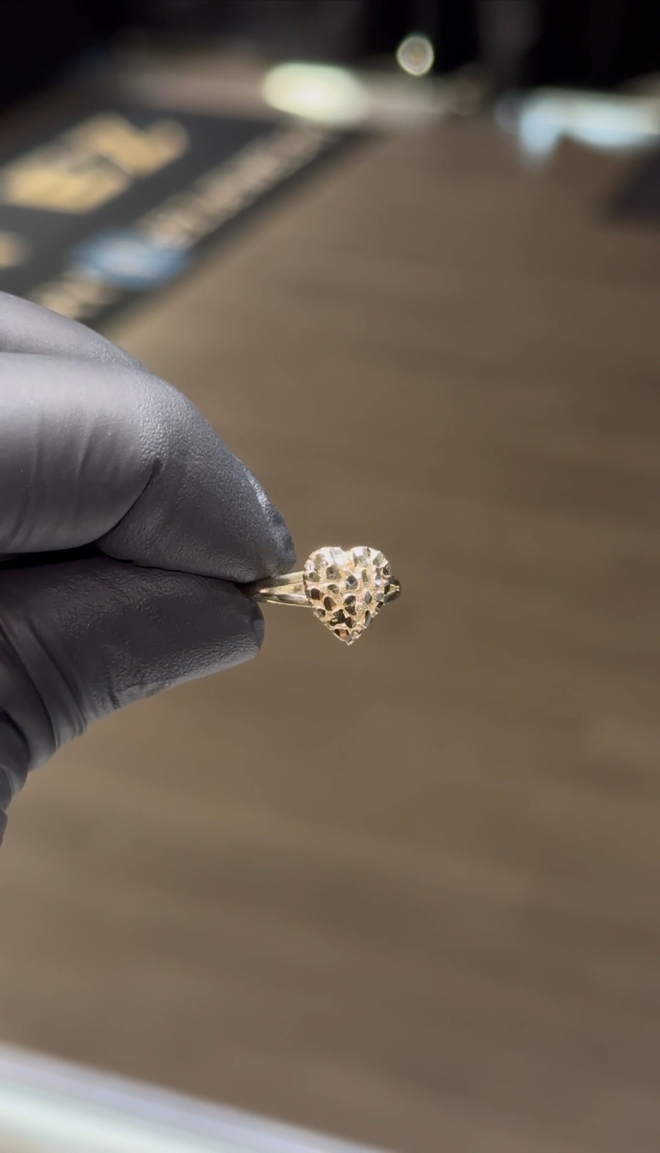 10k Bubble Heart Nugget Ring