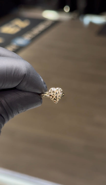 10k Bubble Heart Nugget Ring