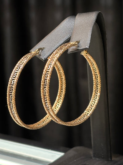 10k 2-Toned Versace Hoops