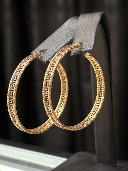 10k 2-Toned Versace Hoops