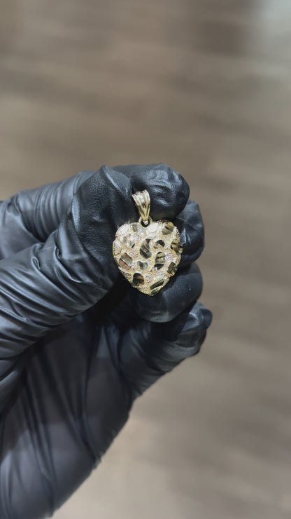 10k Heart Nugget Pendant