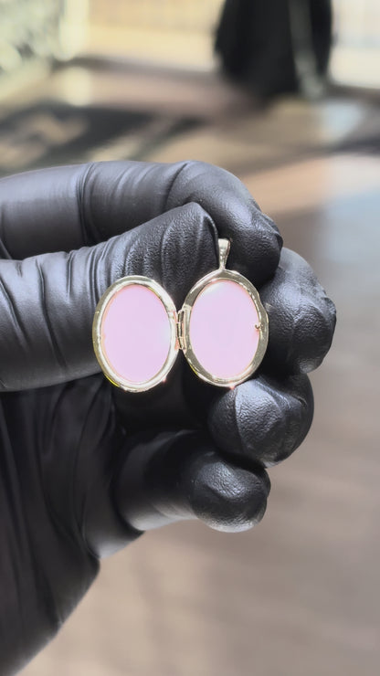 10k Medium Oval Locket Pendant