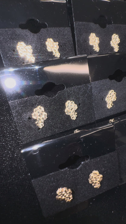 10k Mini OG Flake Classic Nugget Earrings