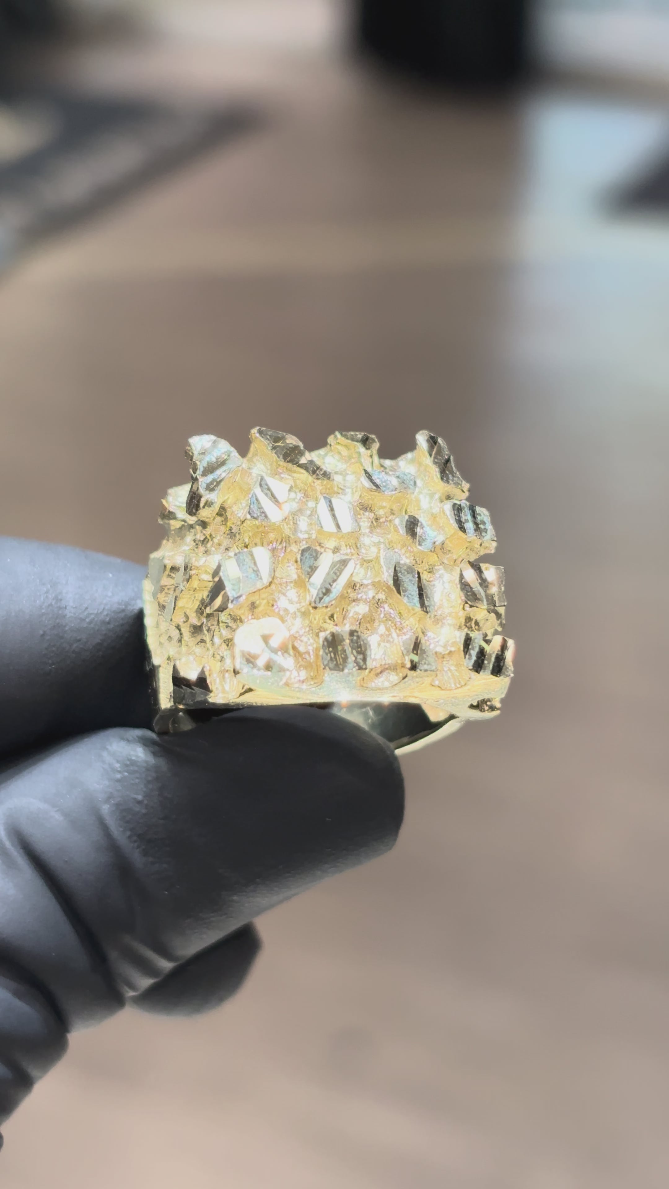 Load video: 10k Solid Chunky Nugget XL Ring