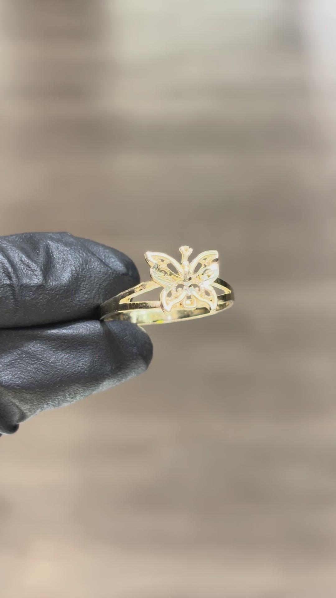 10k Dainty Butterfly Ring