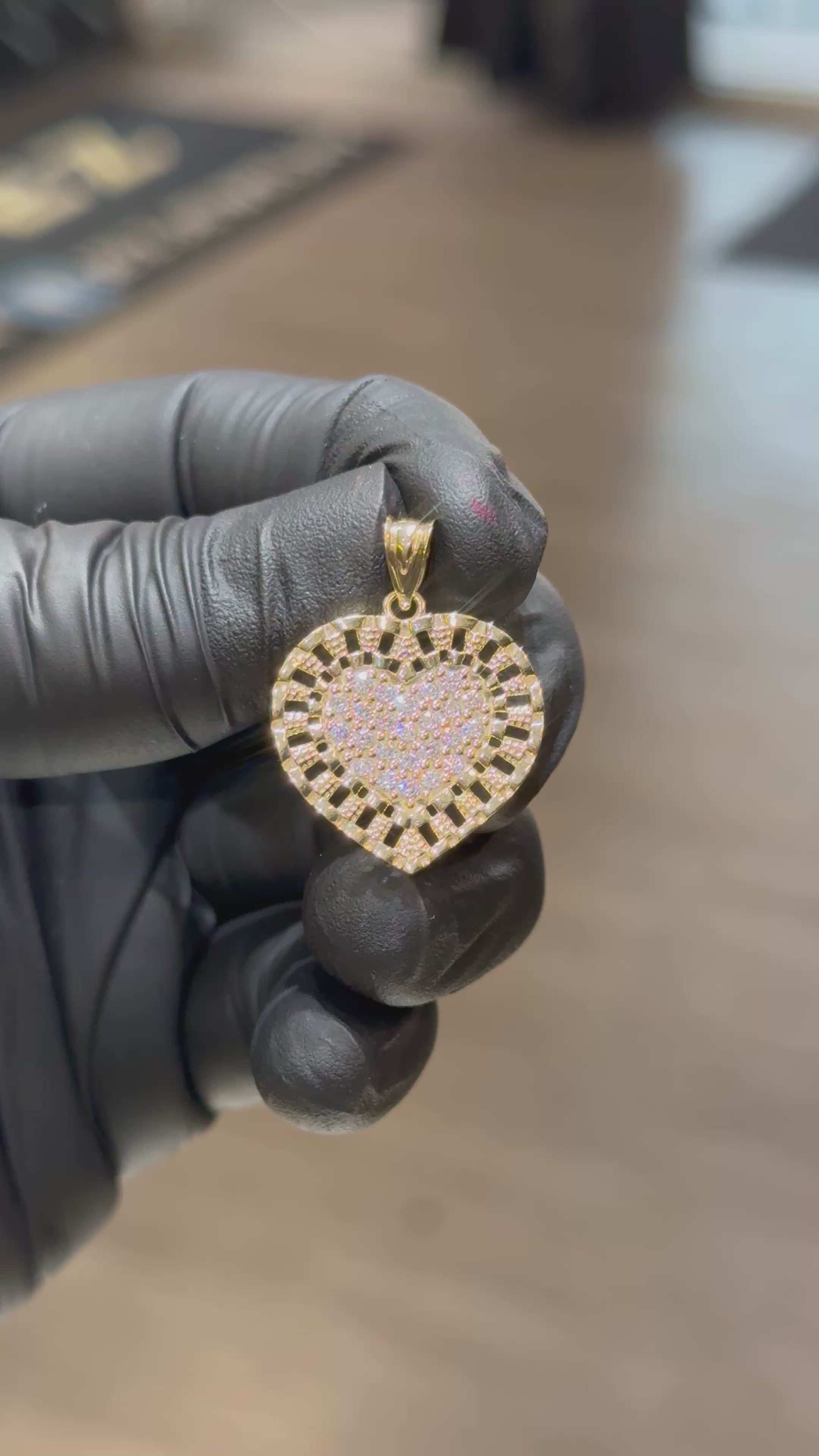 10k Rolex Crystal Heart Pendant