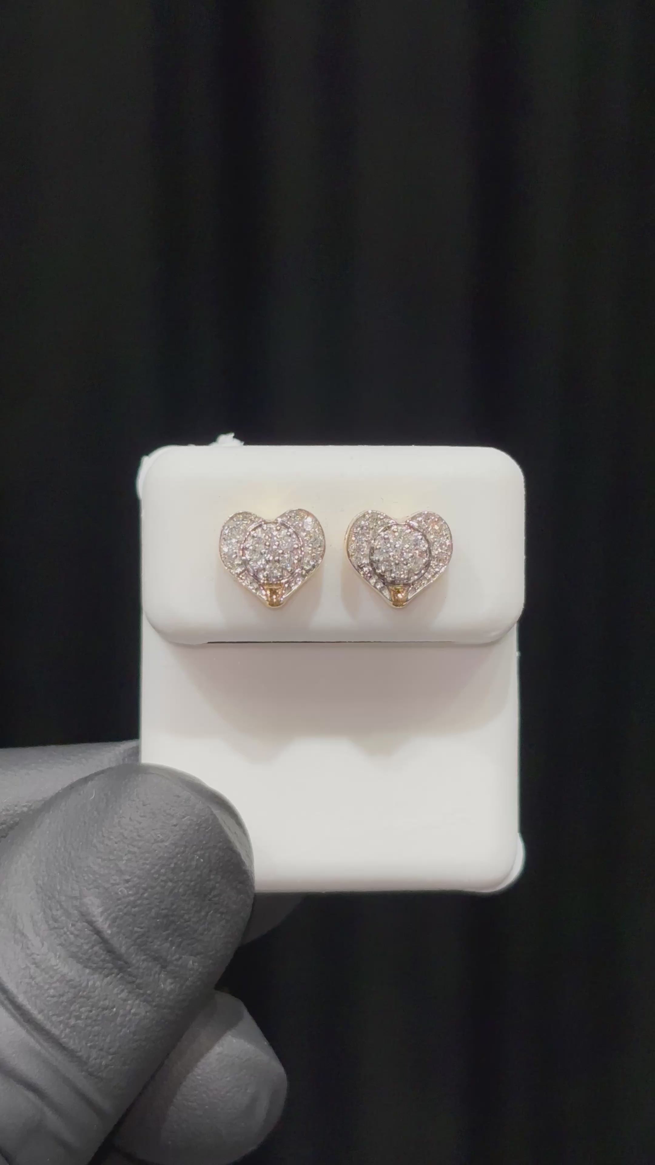 Load video: Flooded Heart with Circle Inline Diamond Earrings