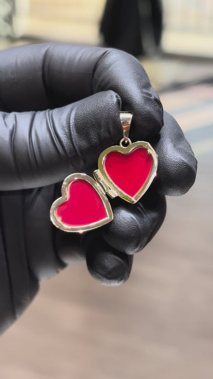 10k Large Heart Locket Pendant