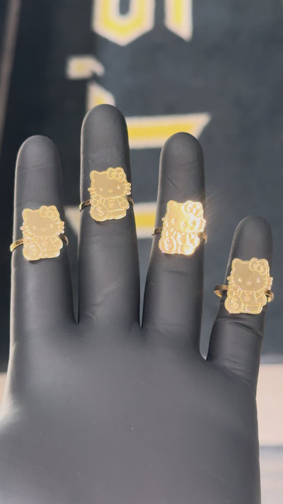 10k Hello Kitty with Money Bag Ring
