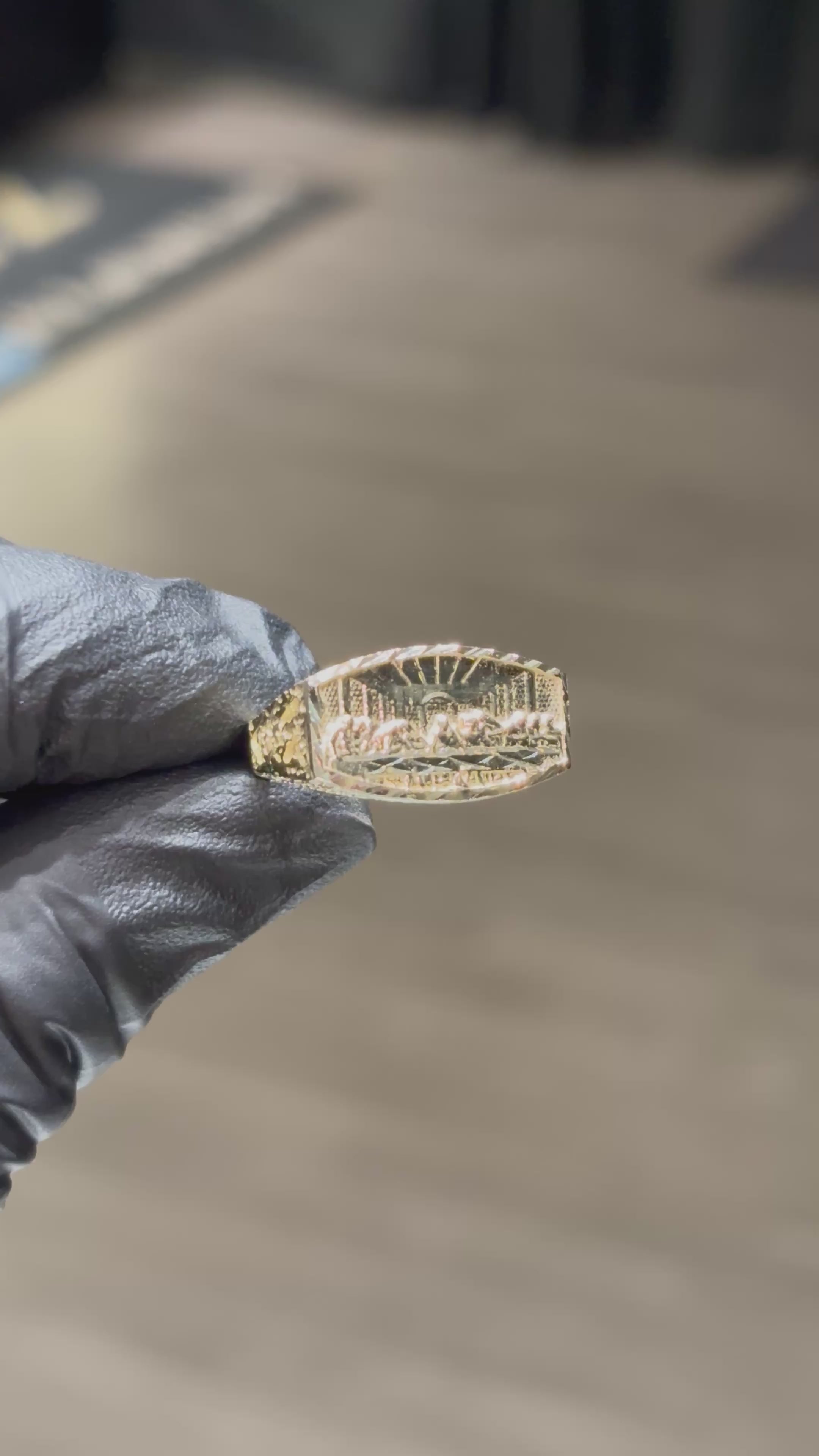 Load video: 10k Diamond Cut Last Supper Ring