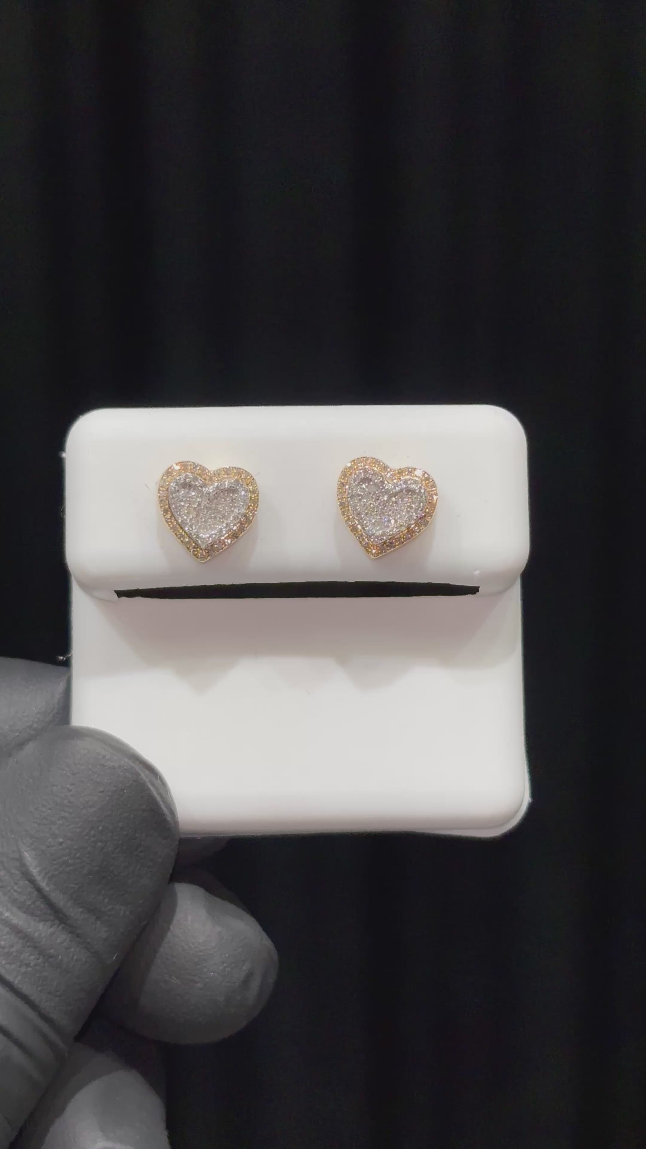 Load video: Double Layer Two Tone Diamond Earrings