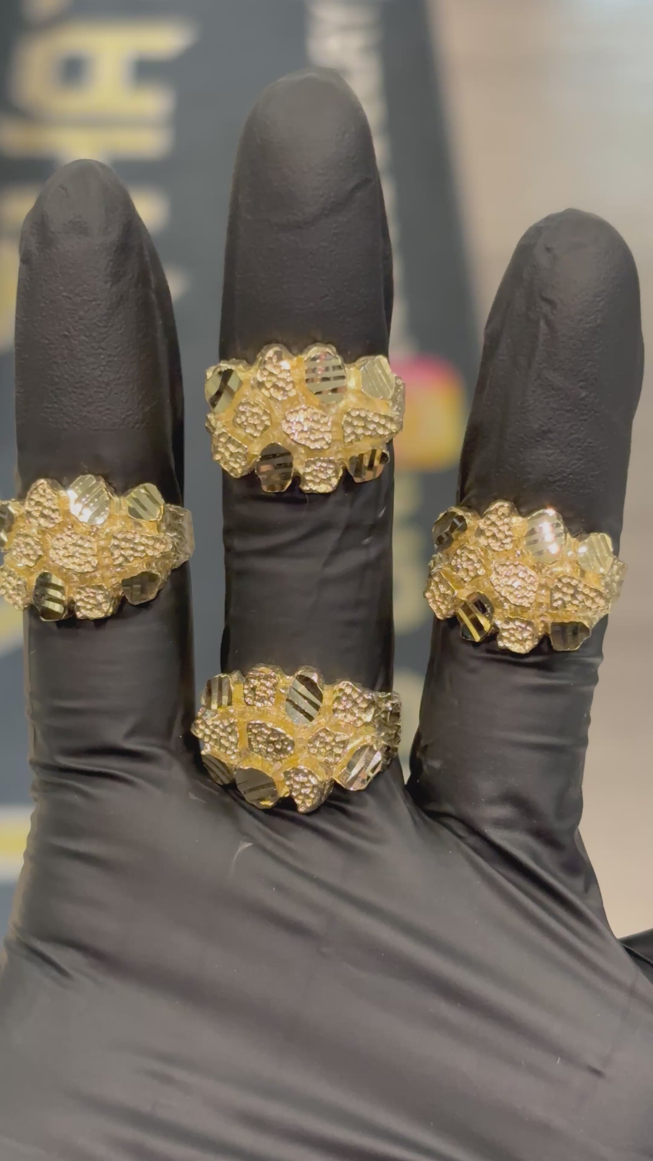 Load video: 10k Chunky Nugget Ring
