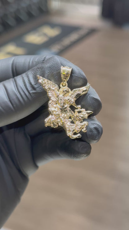 10k Saint Michael Archangel Pendant