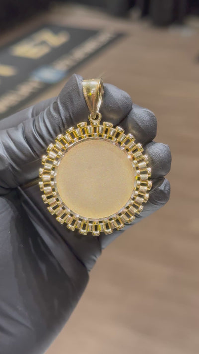 10k Rolex Circle Memory Pendant
