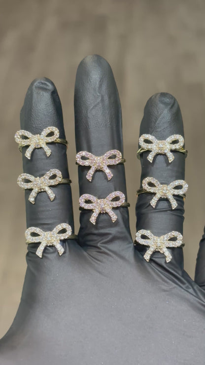 10k Crystal Bow Ring