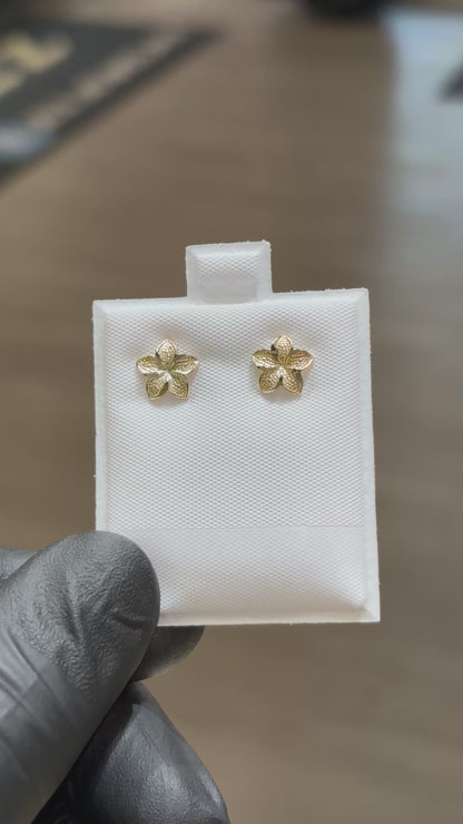 10k Hibiscus Earrings