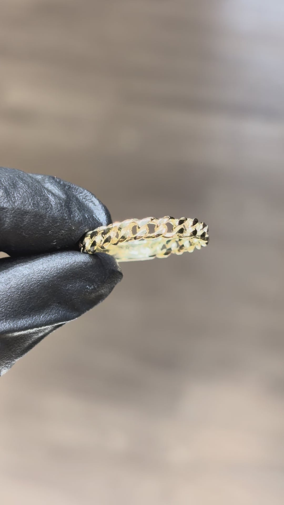 10k 3.3mm Curb Cuban Band Ring